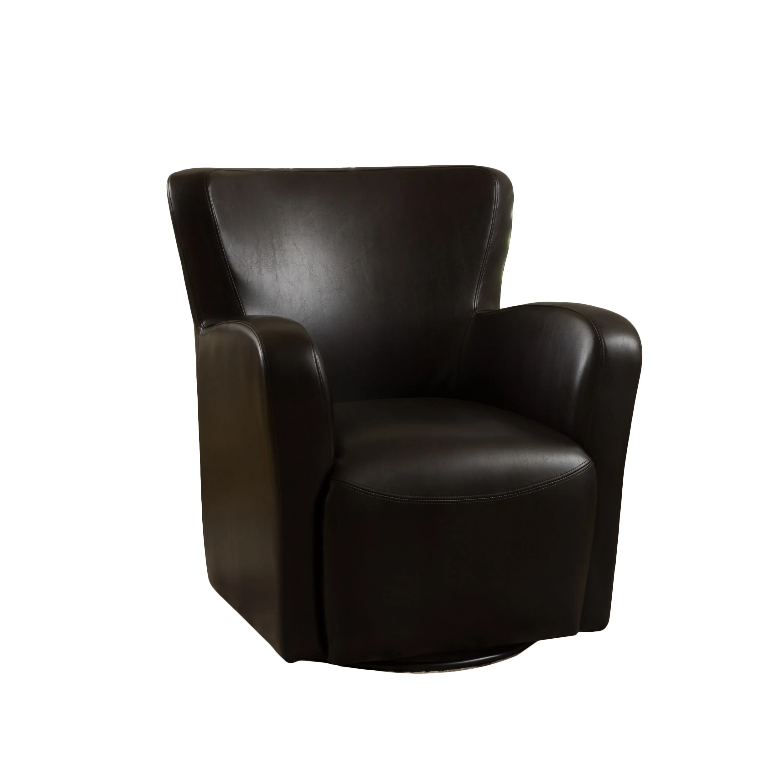 Almendro Bonded Leather Wingback Swivel Club Chair - furnishings