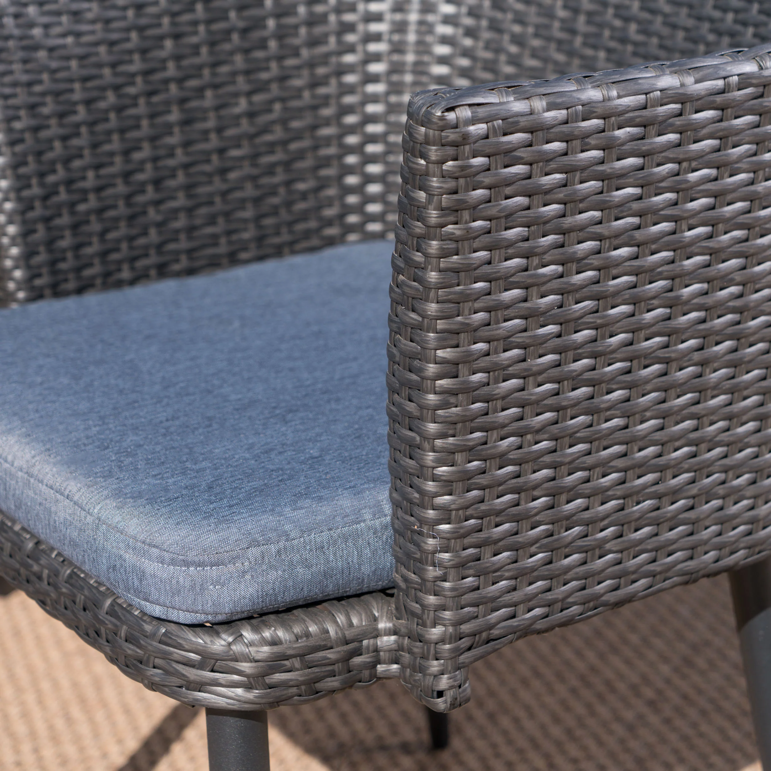 Noah Outdoor 7 Piece Wicker Dining Set with Light Weight Concrete Dining Table - furnishings