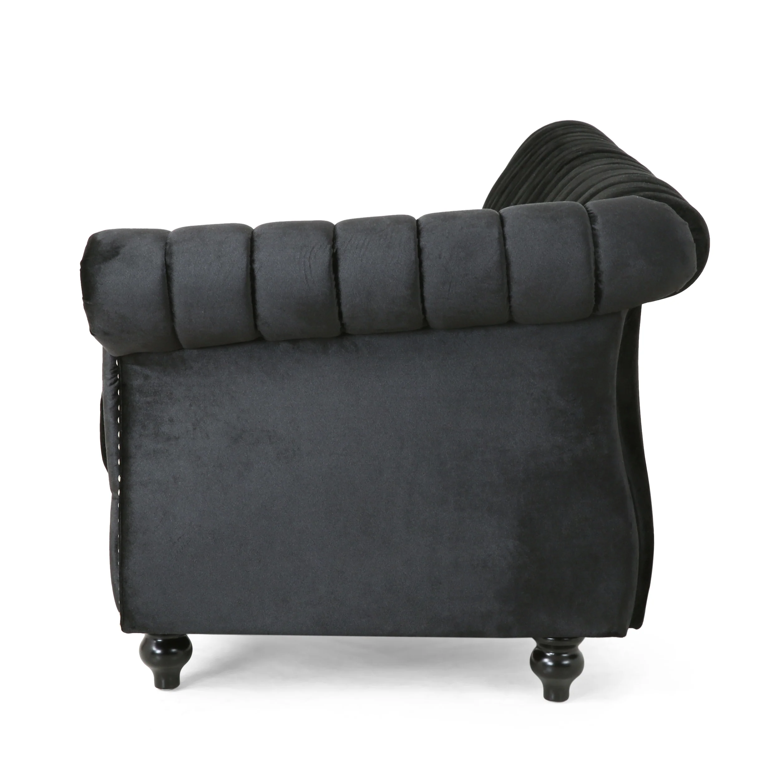 Jenera Modern Glam Velvet Channel Stitch Sectional Sofa Set - furnishings