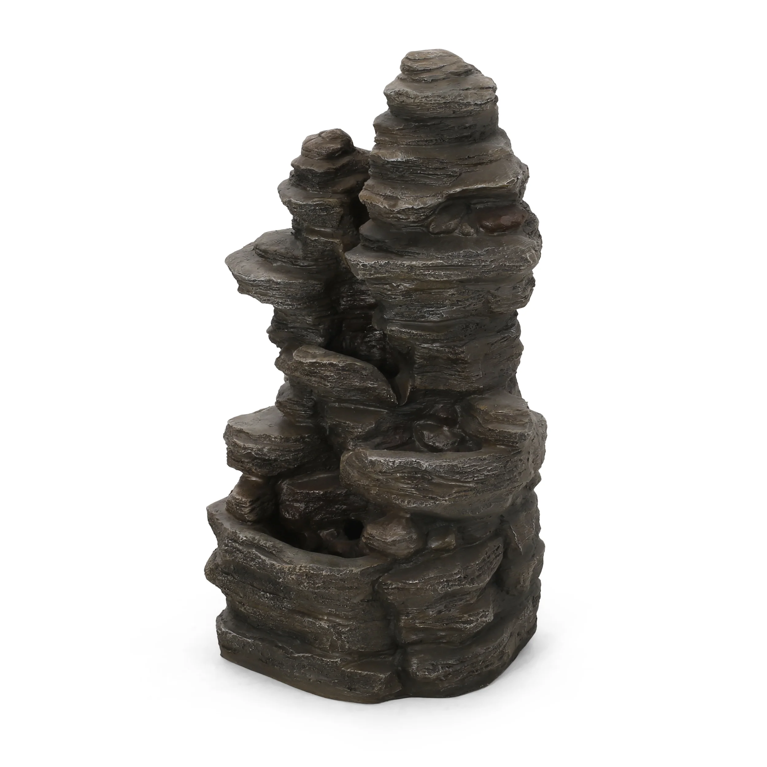 Lowndes Outdoor 4 Tier Rock Fountain - furnishings