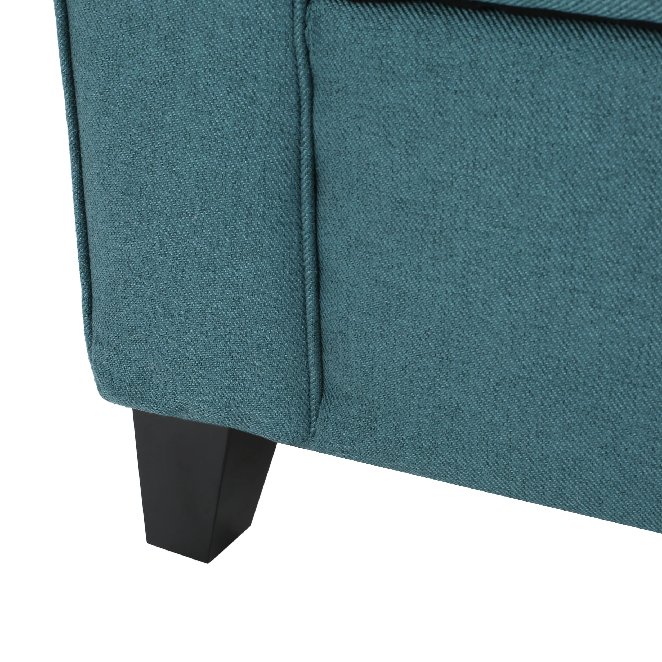 Danbury Contemporary Fabric Upholstered Storage Ottoman Bench with Rolled Arms - furnishings