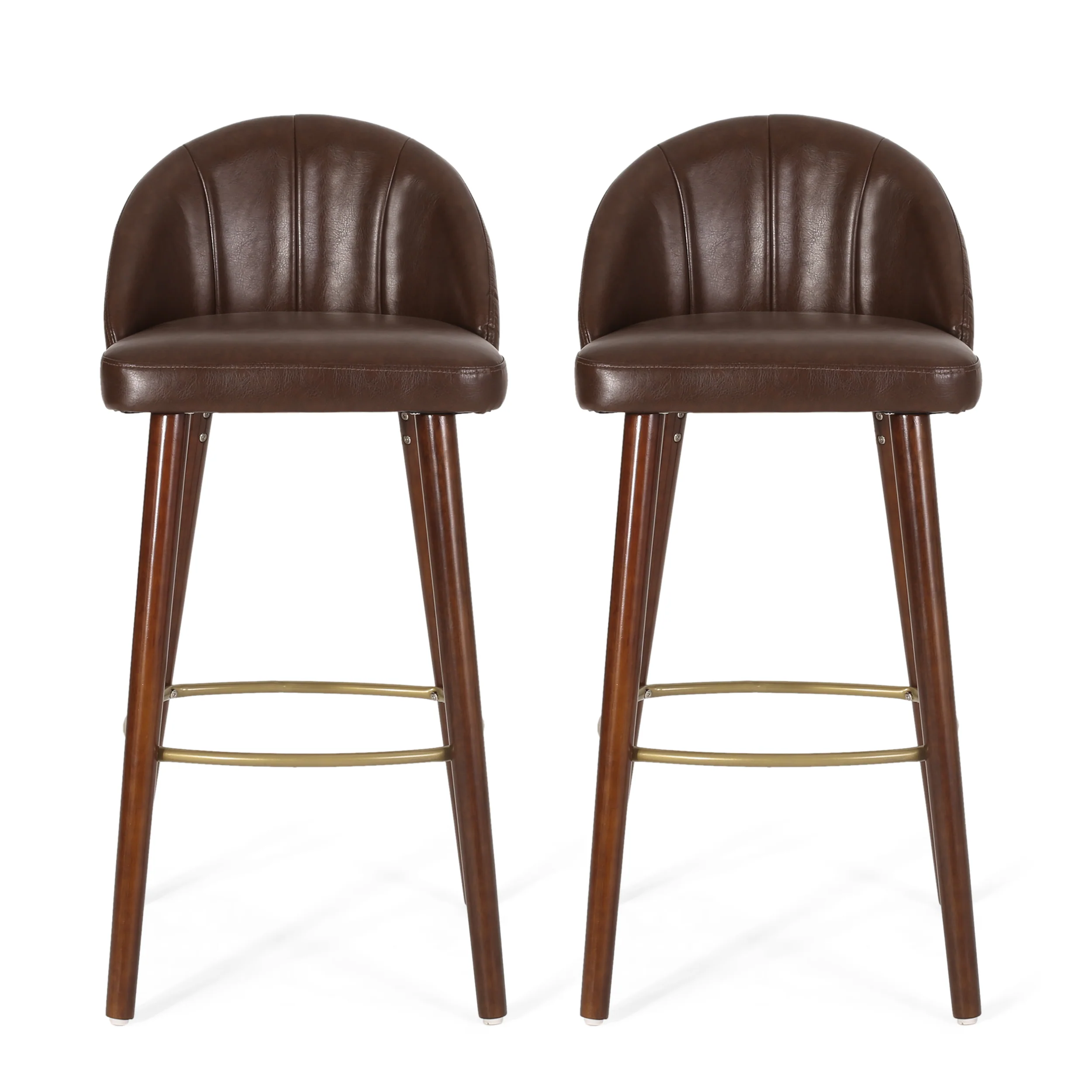 Lewiston Contemporary Channel Stitch Barstools, Set of 2 - furnishings