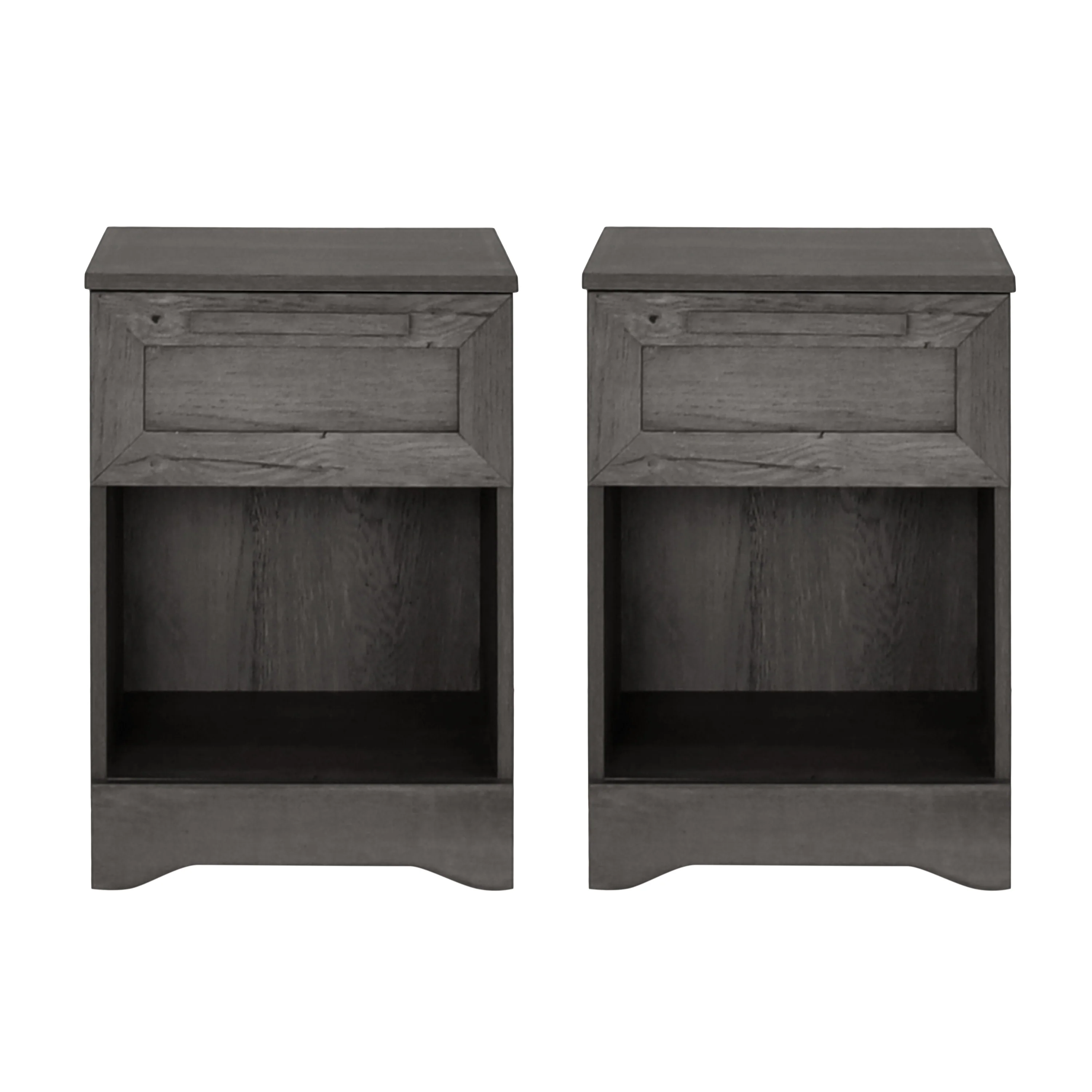 Broxon Rustic 1 Drawer Nightstands, Set of 2 - furnishings