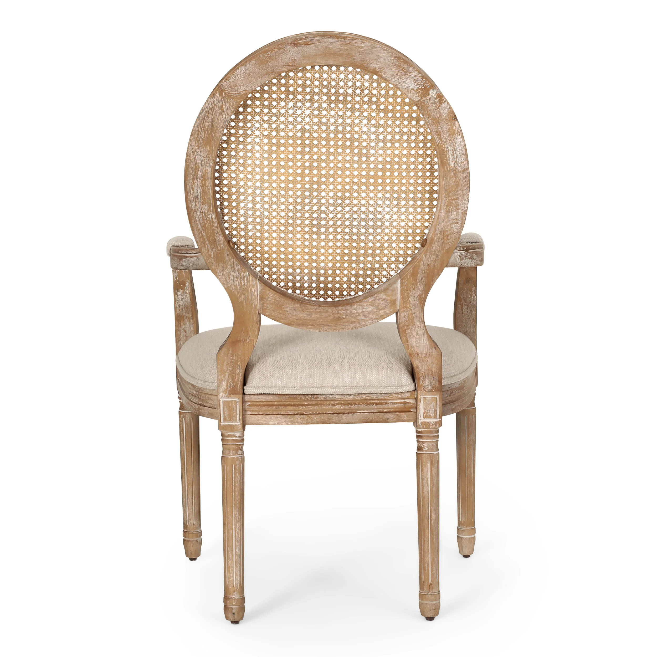 Aisenbrey French Country Wood and Cane Upholstered Dining Chair - furnishings