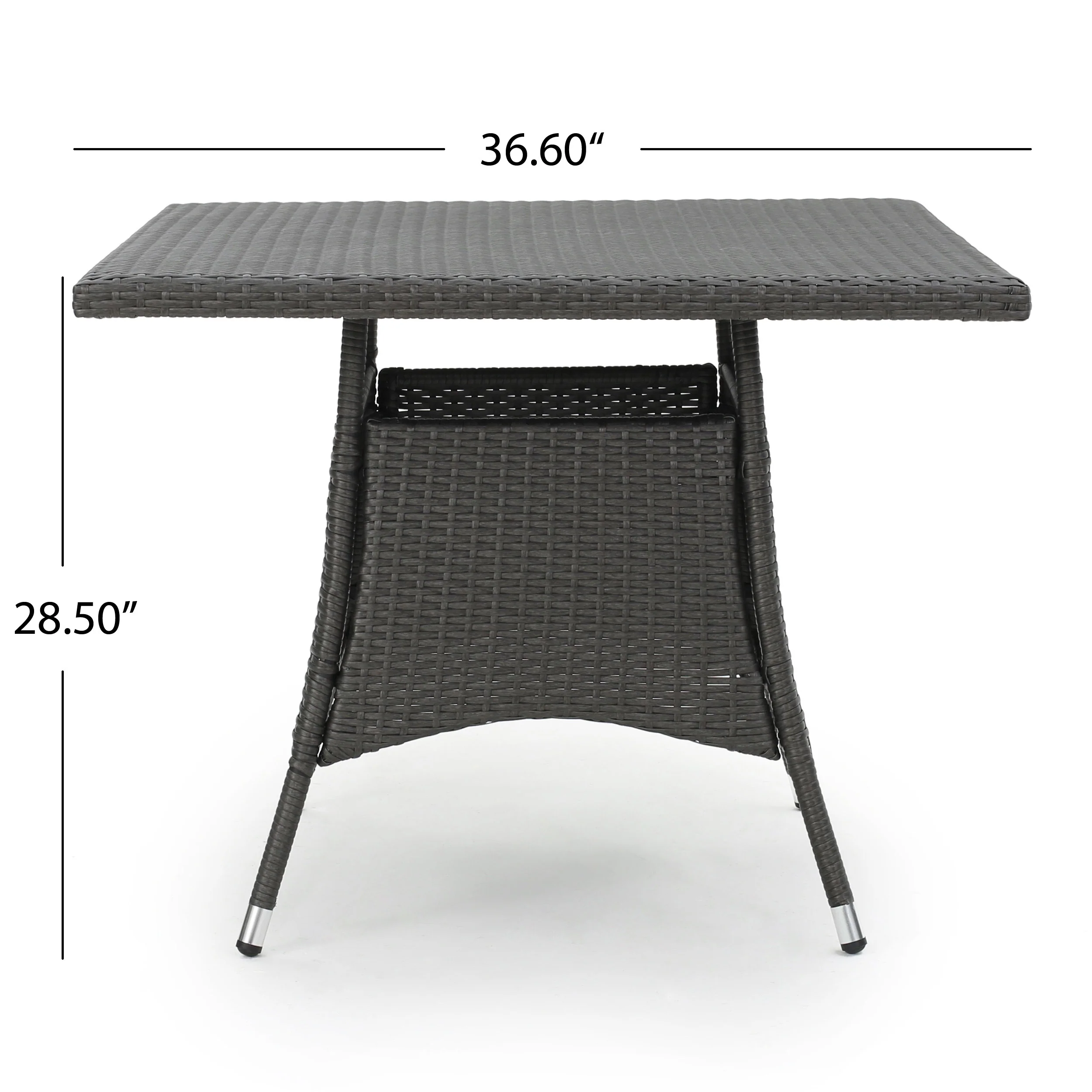 Anne Outdoor 5 Piece Wicker Dining Set, Grey - furnishings