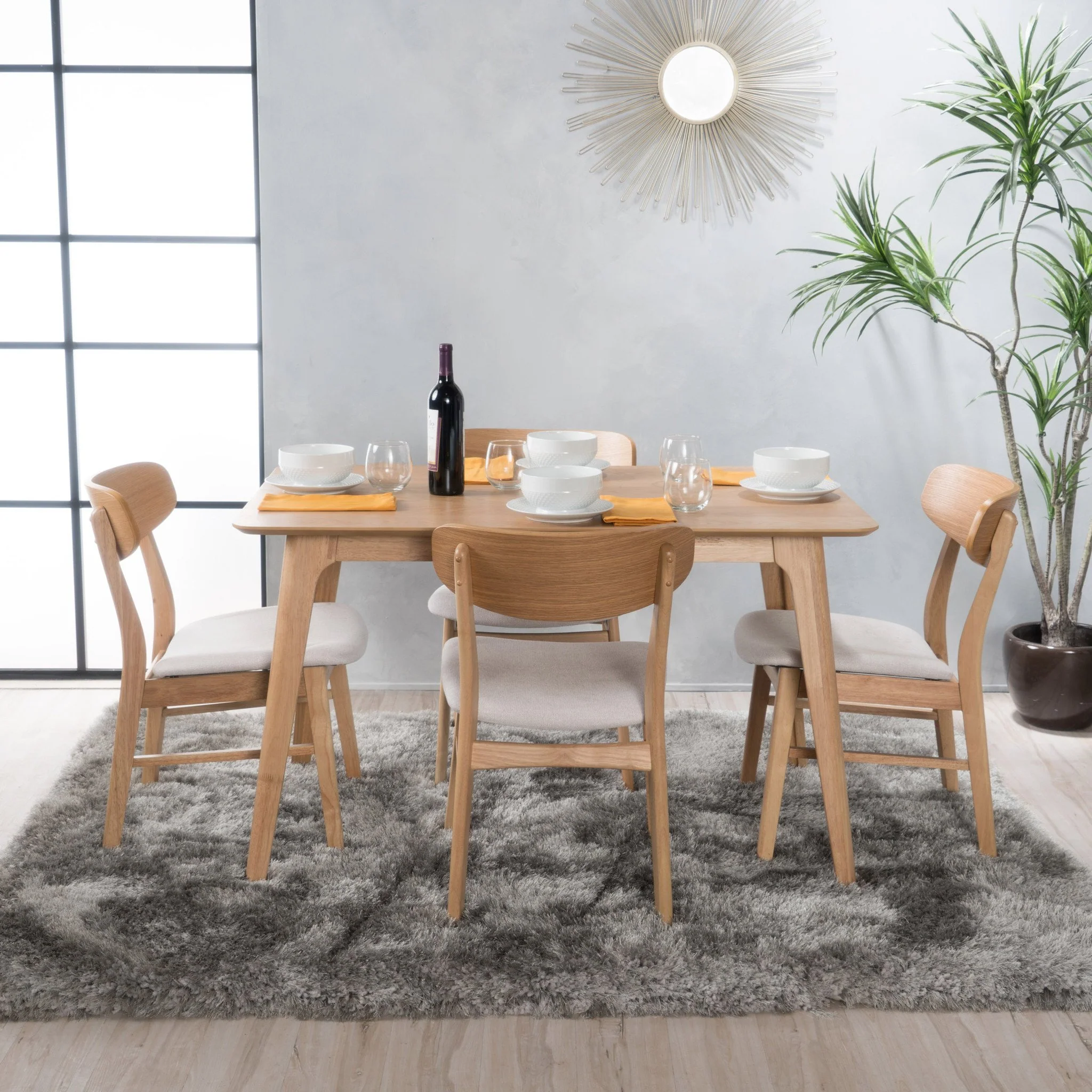 Helen Mid-Century Modern 5 Piece Dining Set - furnishings