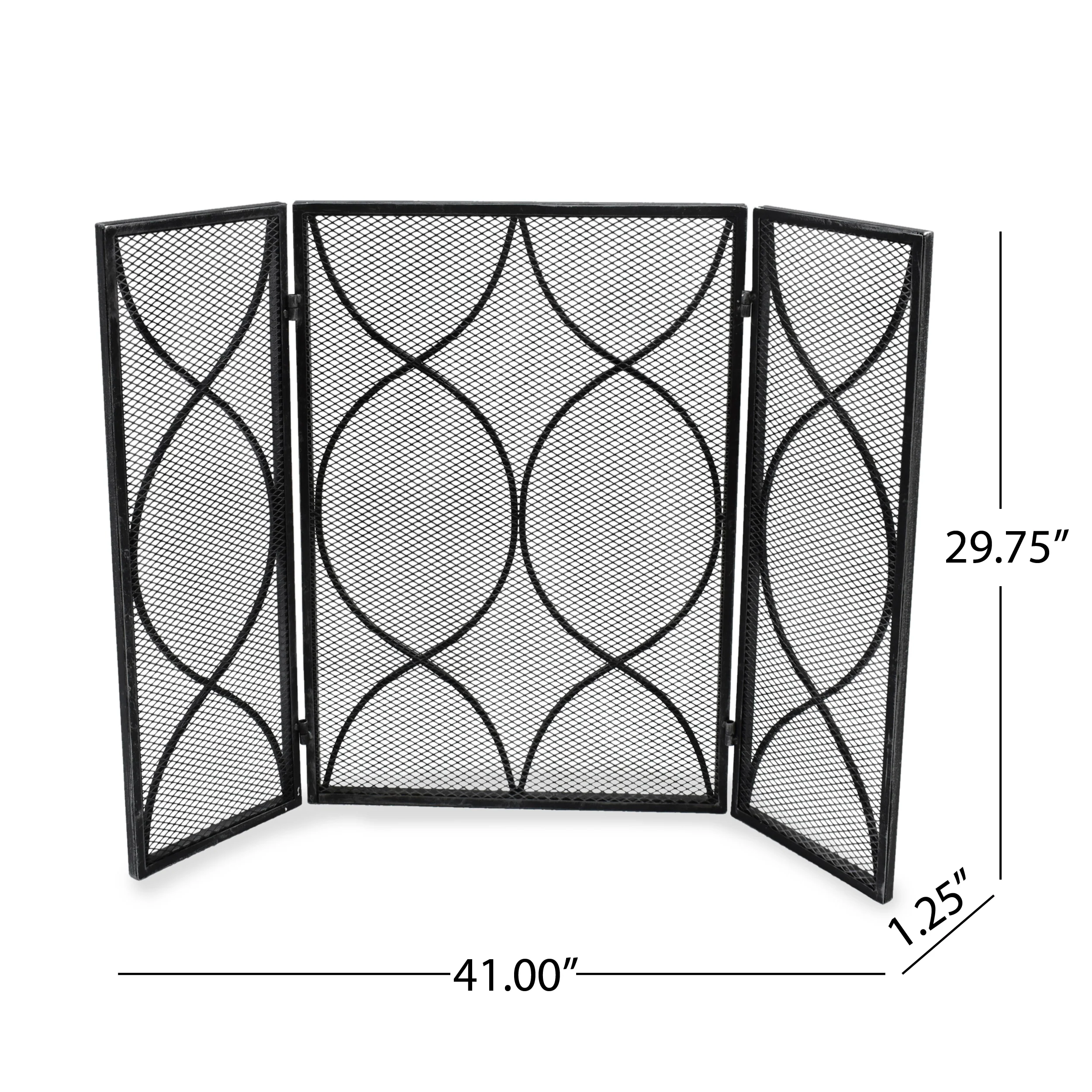 Laylah Modern Three Panel Iron Firescreen - furnishings