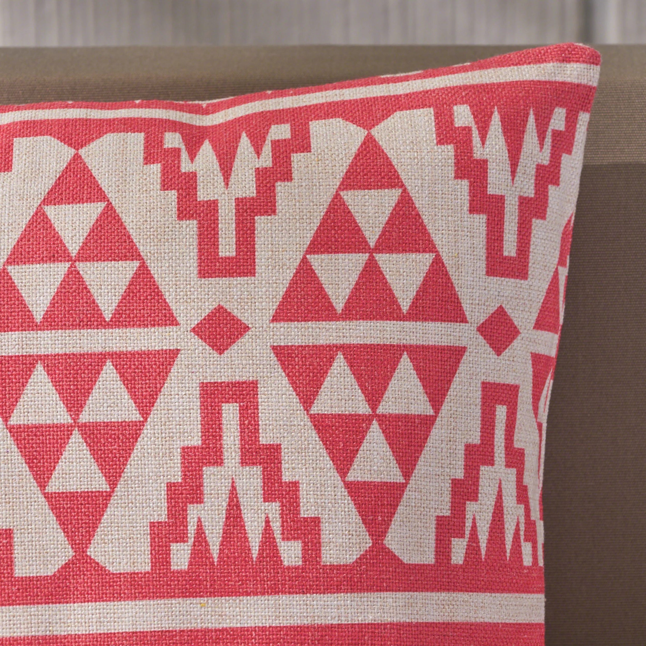 Linda Outdoor Water Resistant 18-inch Square Pillow, Pink Print - furnishings