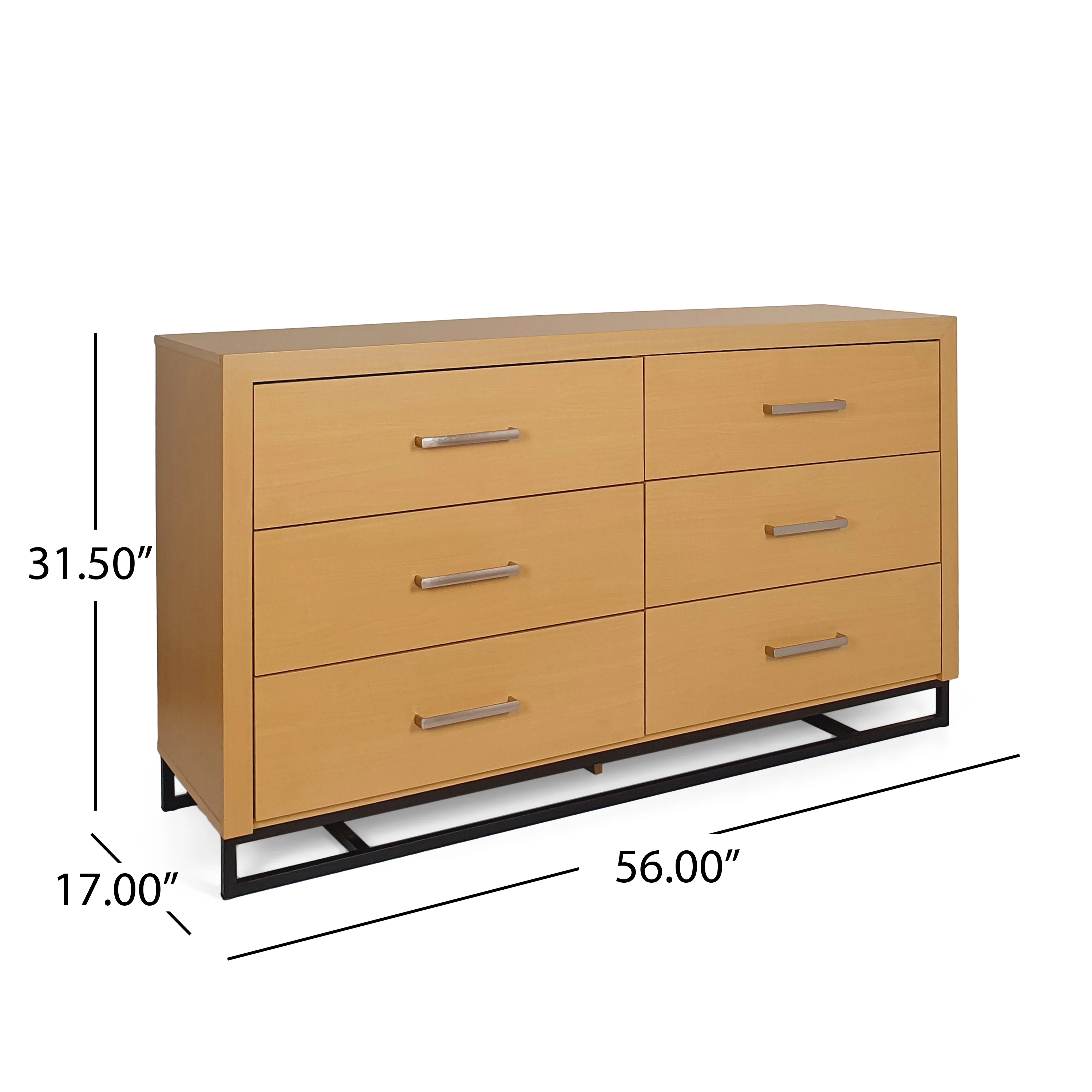 Borah Contemporary Faux Wood 6 Drawer Double Dresser - furnishings