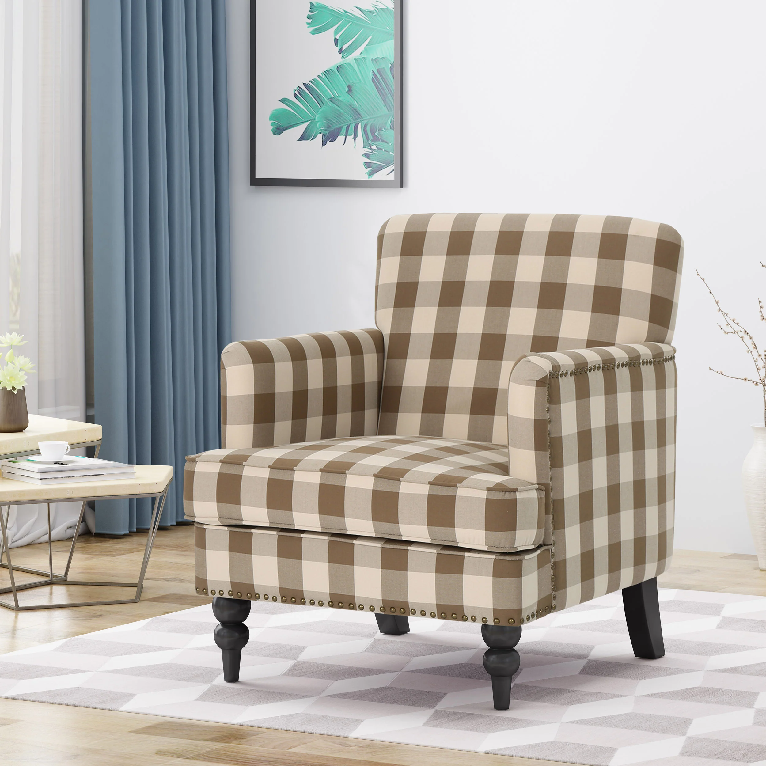 Eve Tufted Fabric Club Chair - furnishings