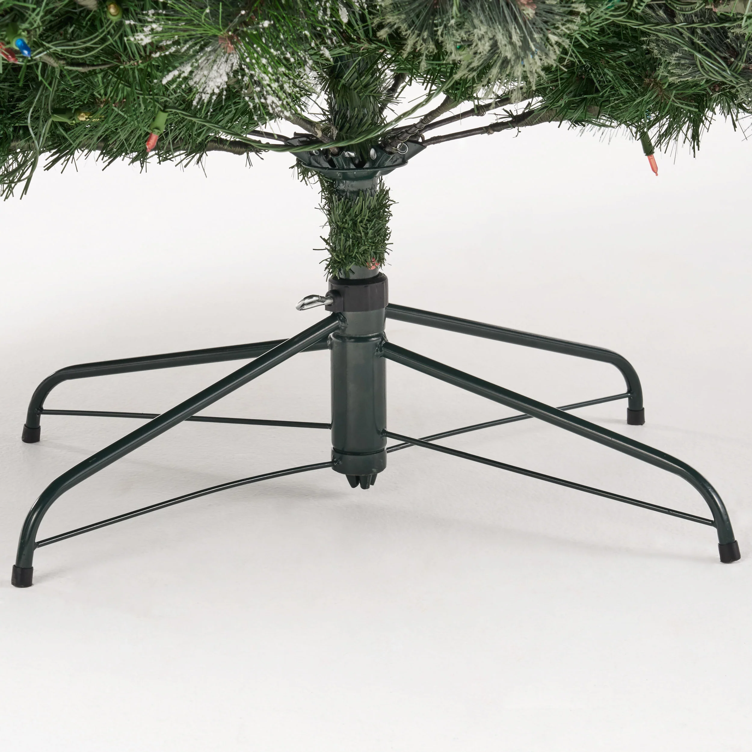 7-foot Cashmere Pine Pre-Lit Artificial Christmas Tree with Snowy Branches and Pinecones - furnishings