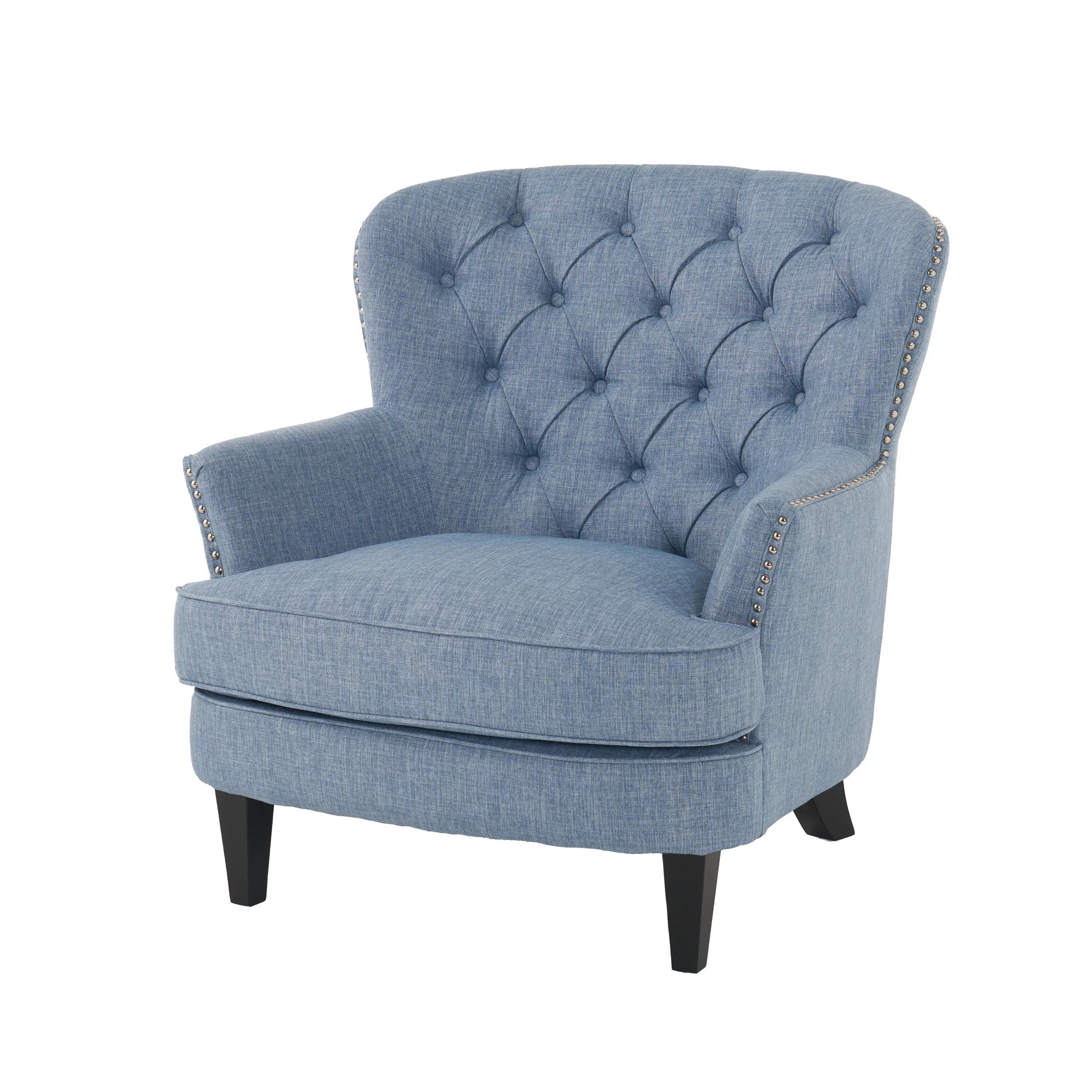 Alfred Button Tufted Fabric Club Chair - furnishings