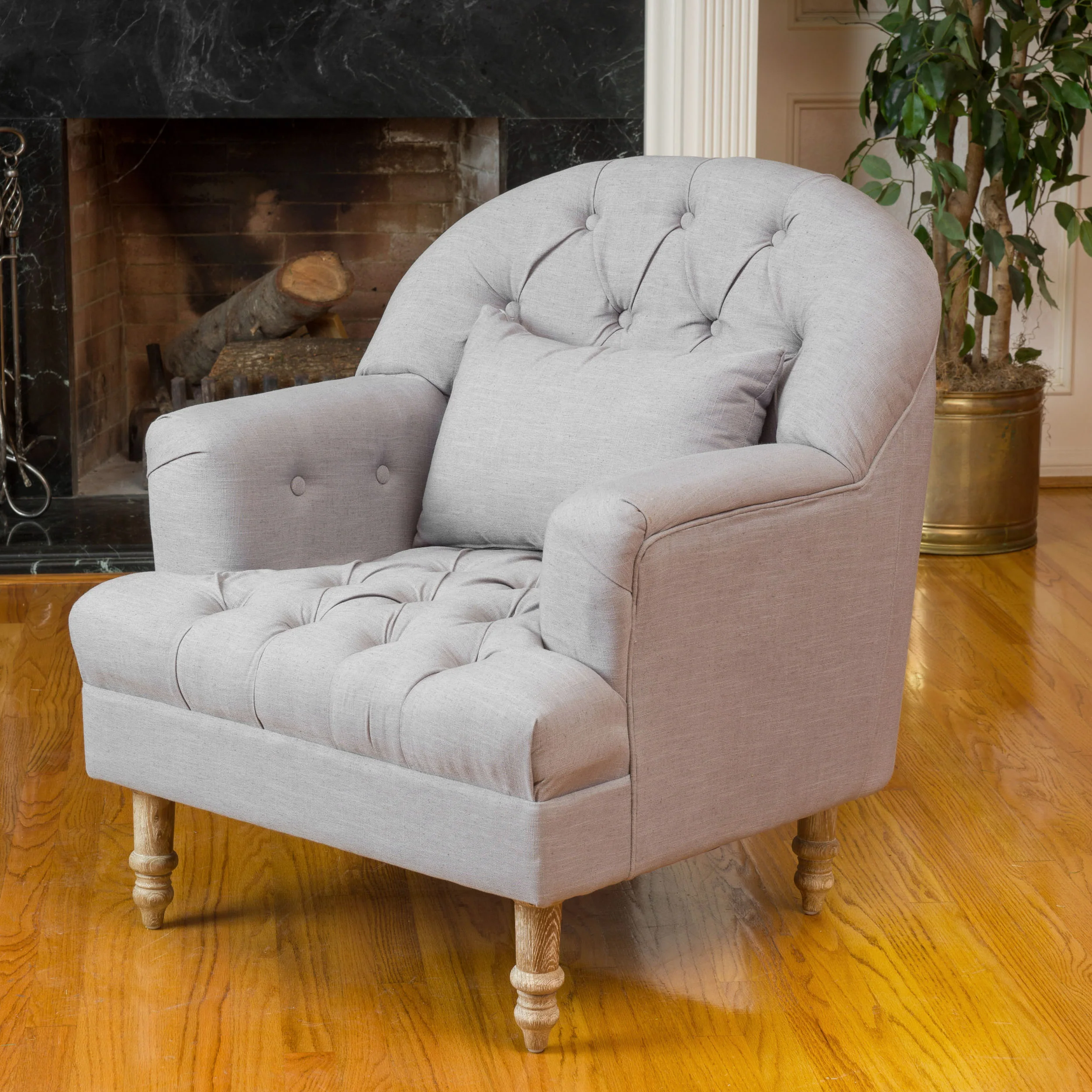 Nelson Button Tufted Fabric Armchair - furnishings