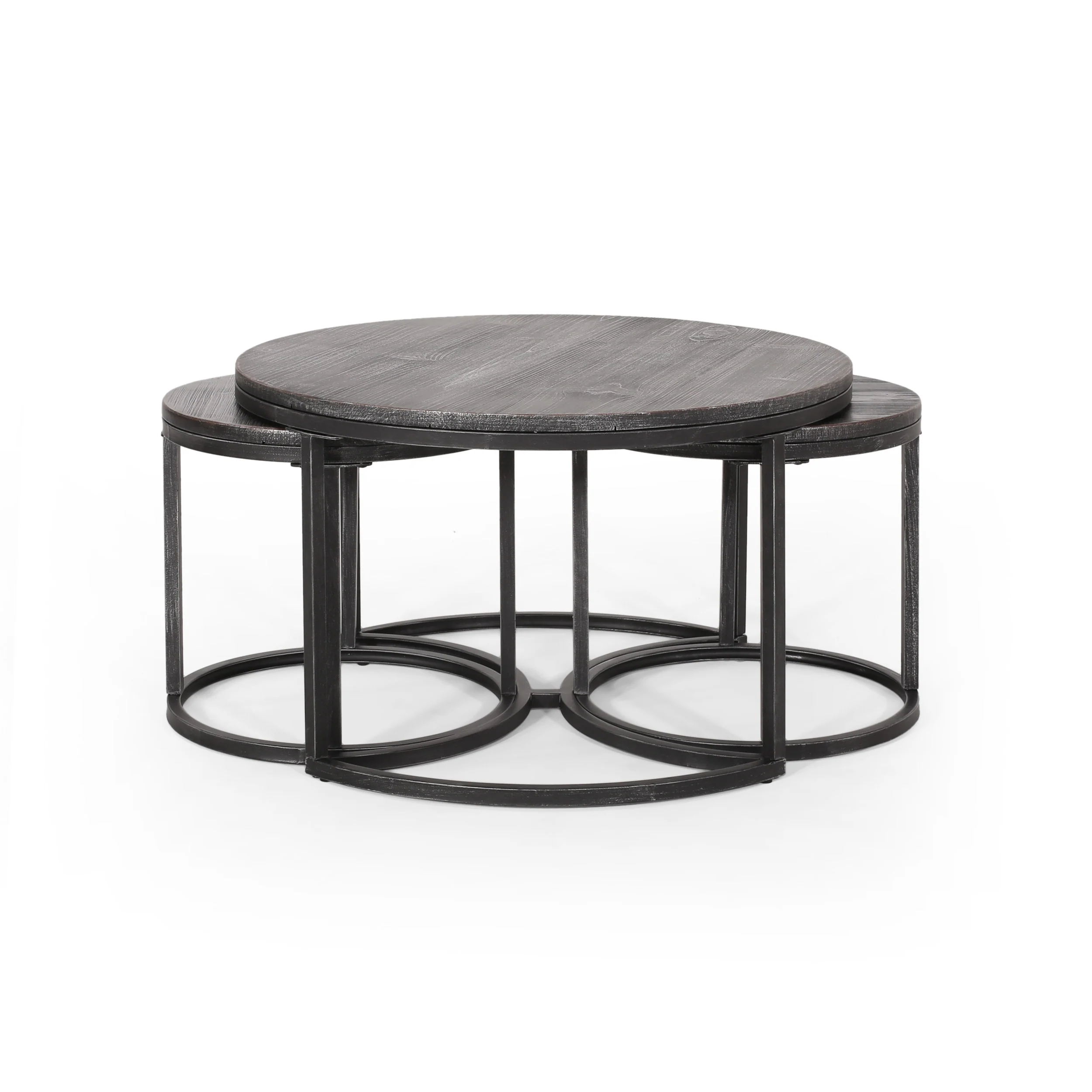 Pia Modern Industrial Coffee Table Set - furnishings