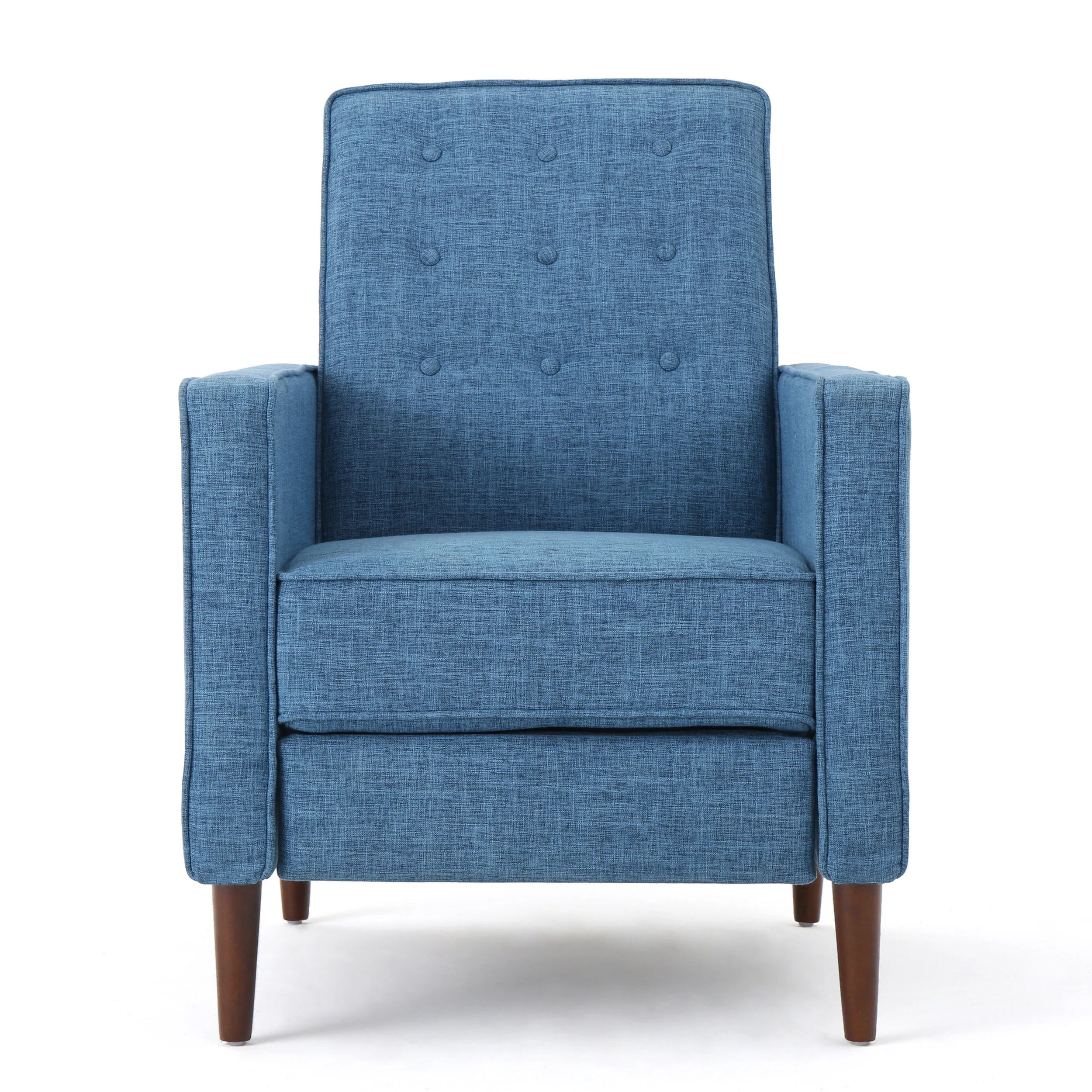 Macedonia Mid Century Modern Tufted Back Fabric Recliner - furnishings