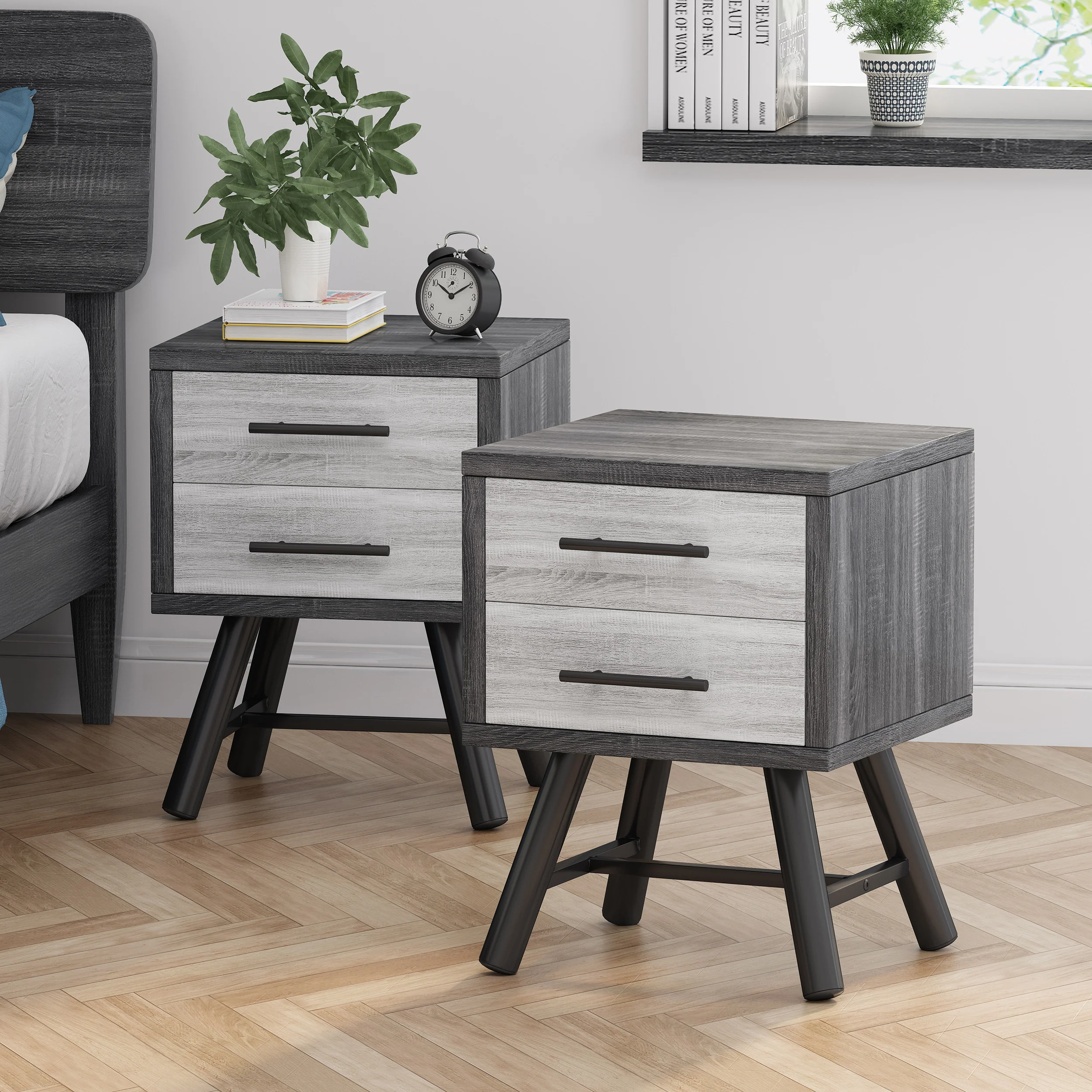 Amariana Mid-Century Modern Nightstands (Set of 2) - furnishings