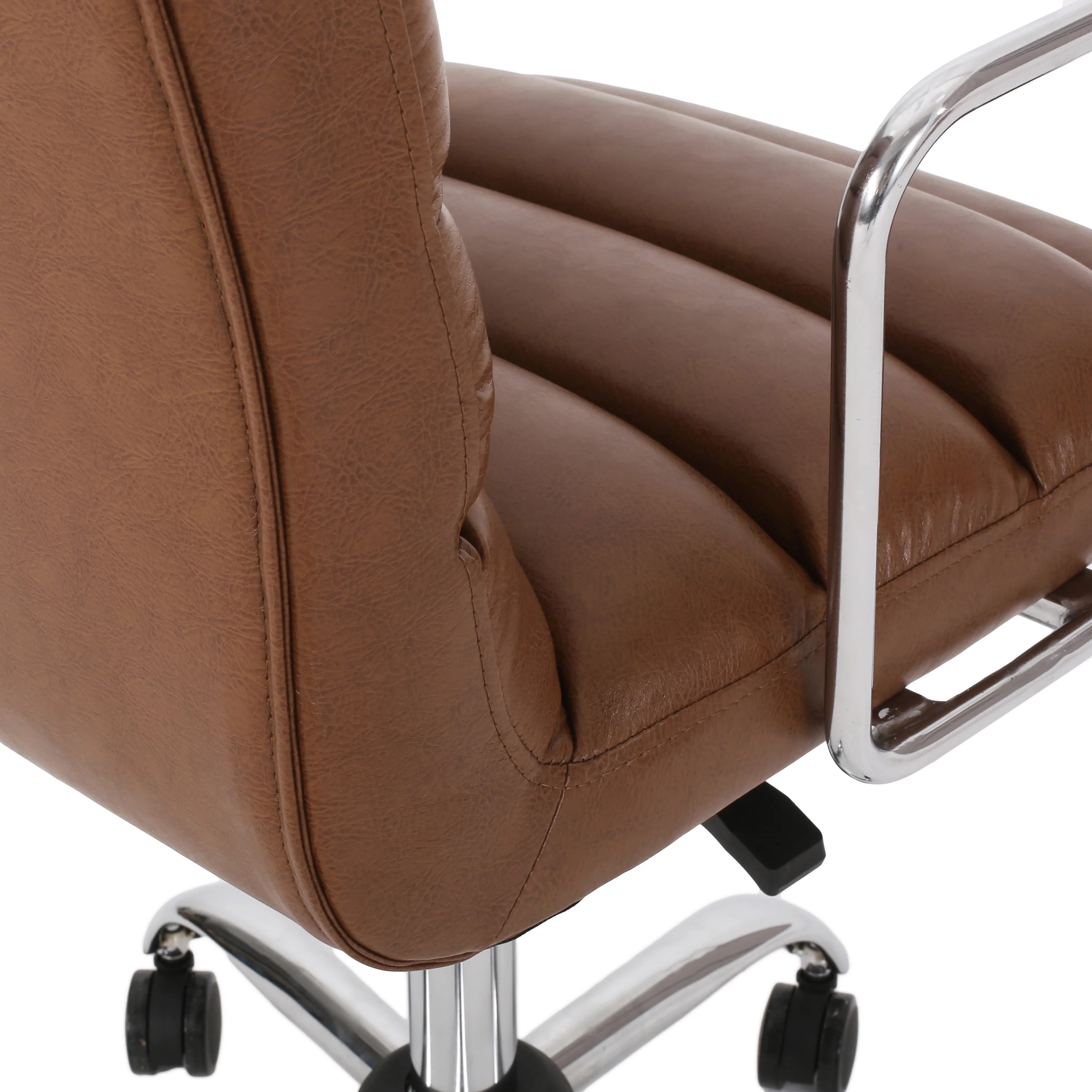 Gilmans Contemporary Faux Leather Channel Stitch Swivel Office Chair - furnishings