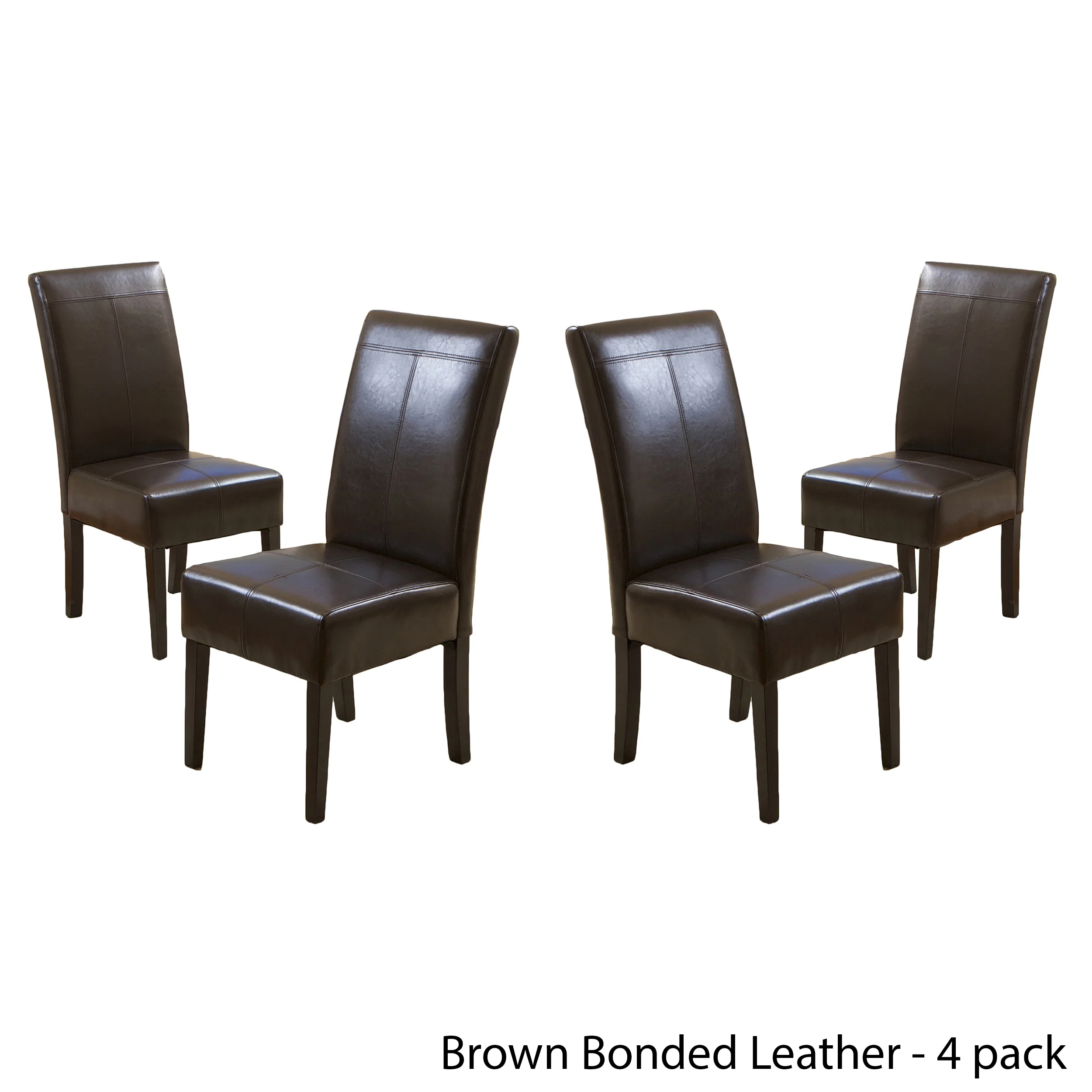 Percival T-stitched Chocolate Brown Leather Dining Chairs - furnishings