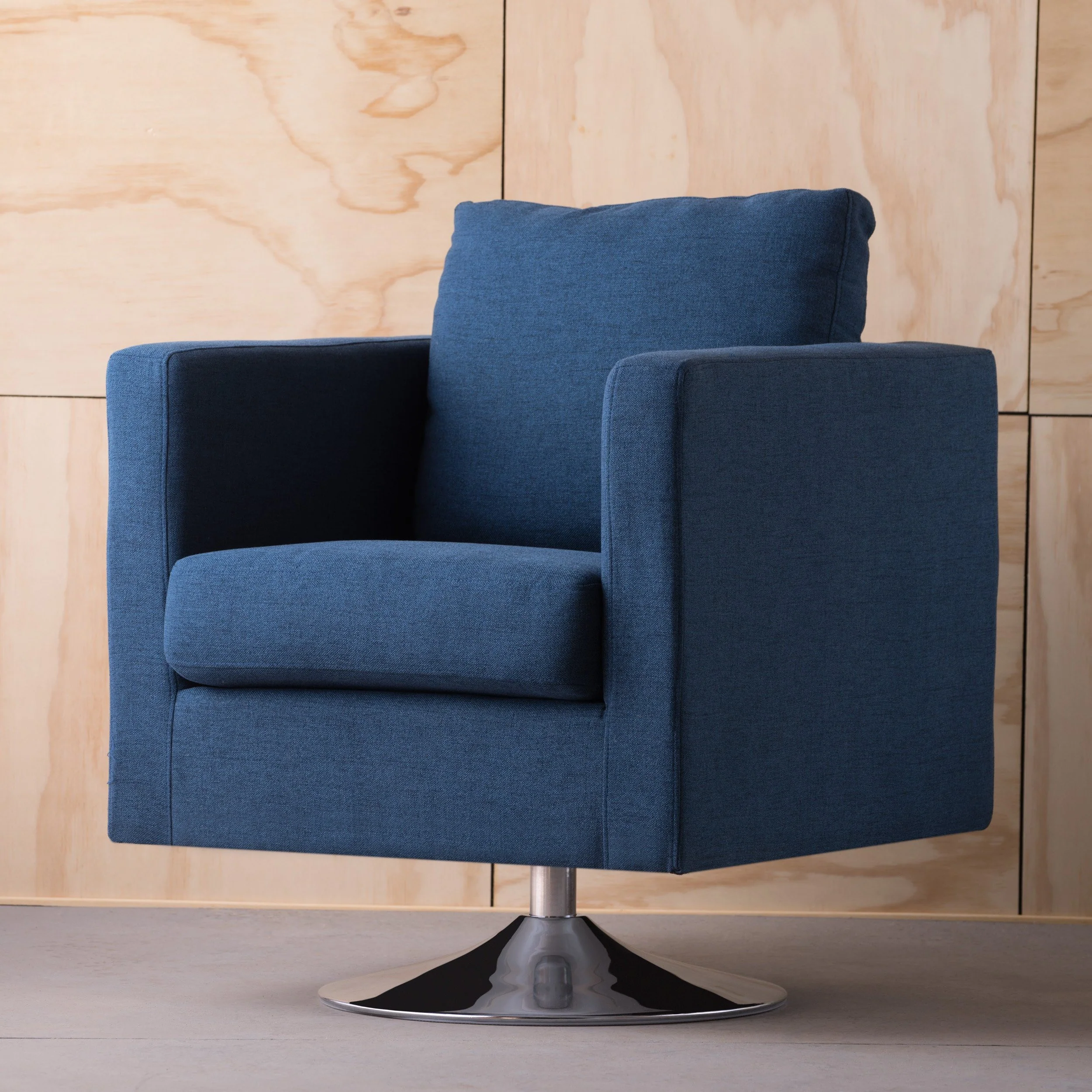 Hahn Modern Cream Fabric Swivel Armchair - furnishings