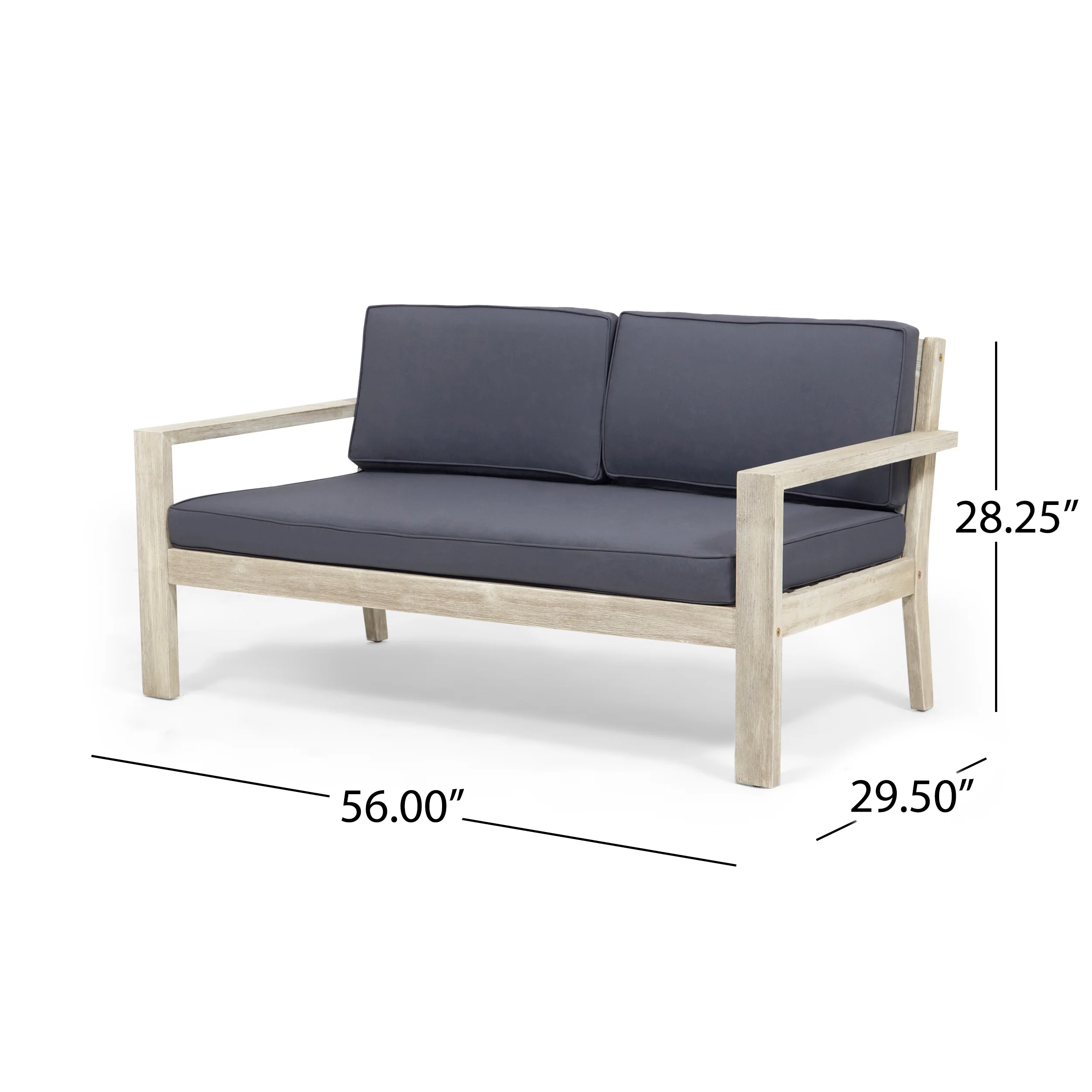 Dominic Outdoor 4 Seater Acacia Wood Chat Set with Cushions - furnishings