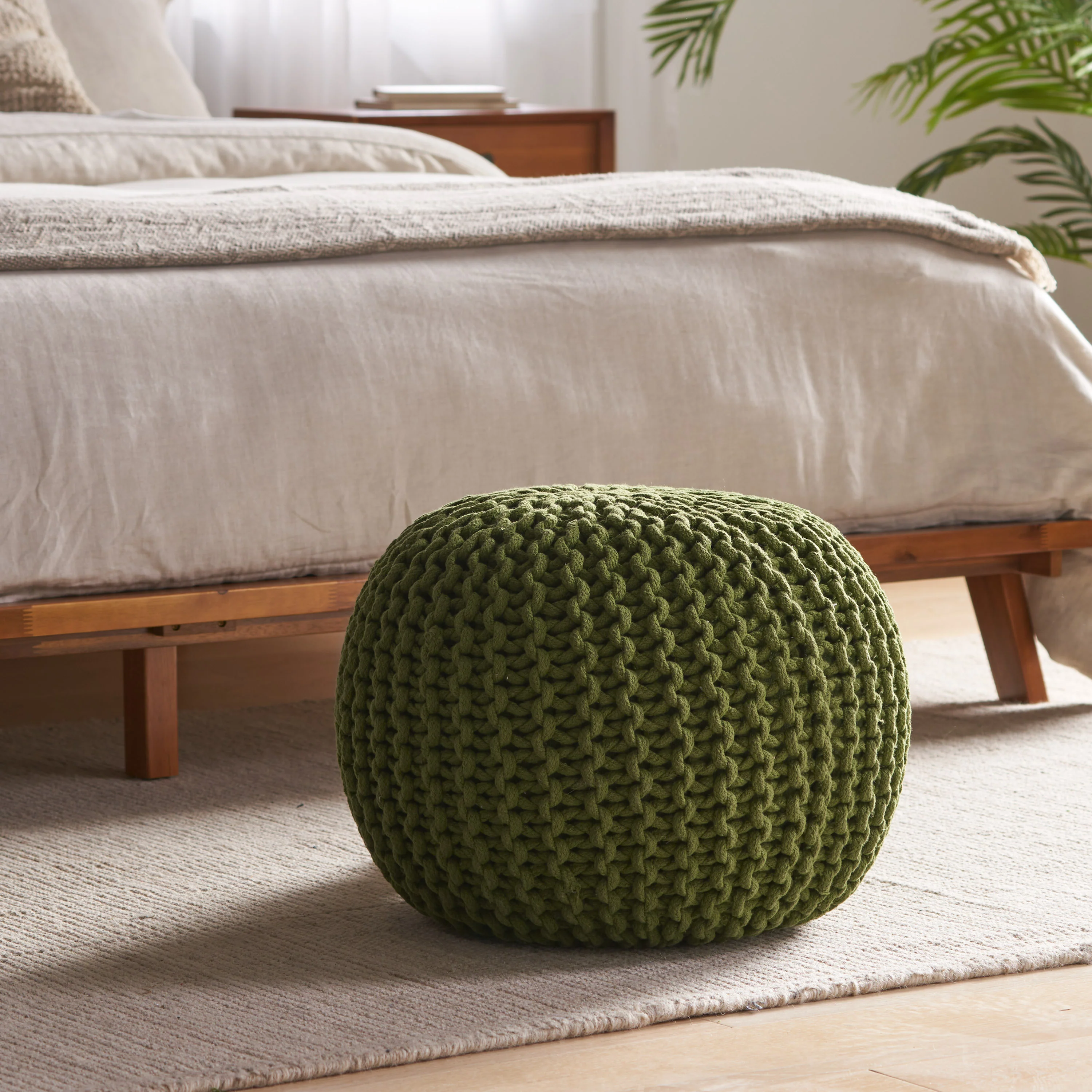 Poona Handcrafted Modern Cotton Pouf - furnishings