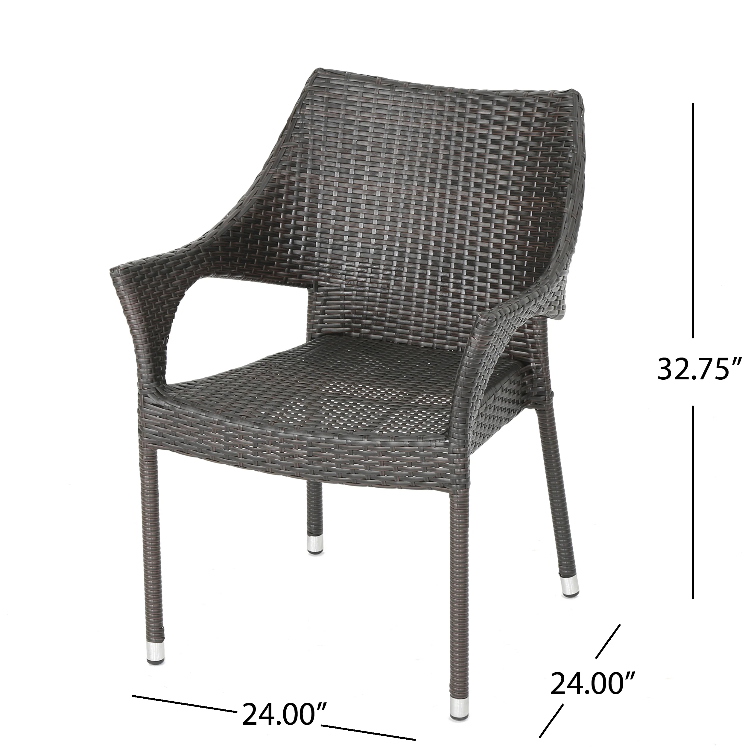 Tannis Outdoor 7 Piece Multi-brown Wicker Oval Dining Set with Stacking Chairs - furnishings
