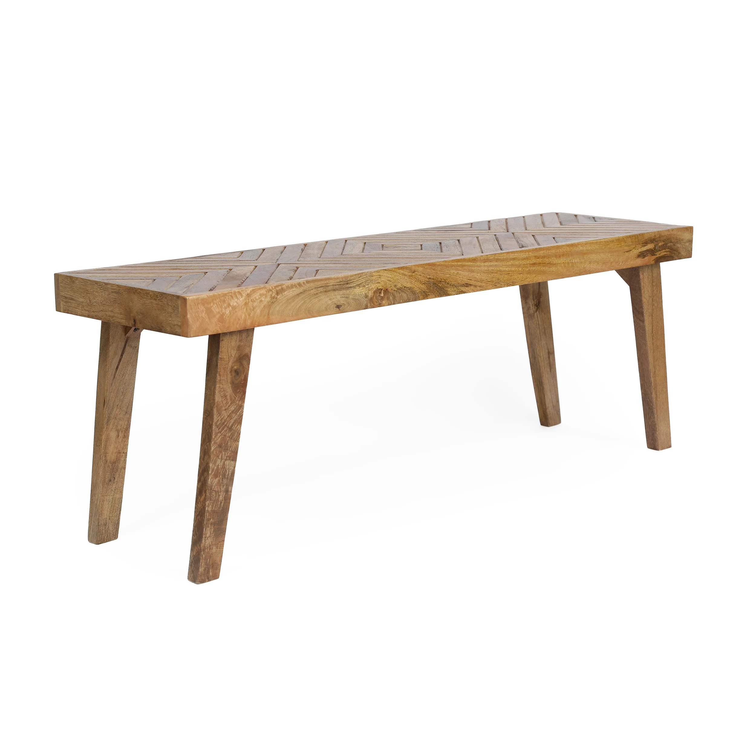 Hawley Handcrafted Boho Mango Wood Bench - furnishings