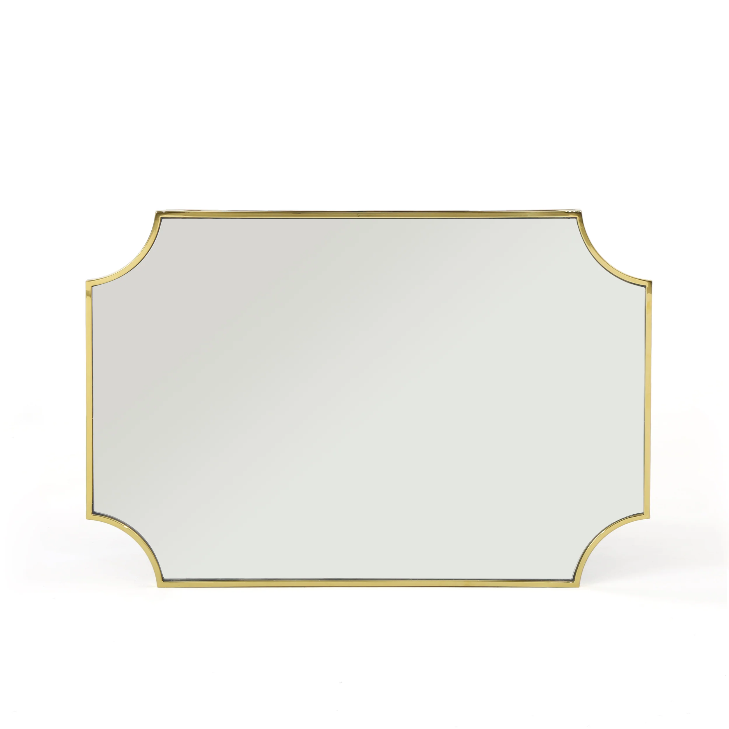 Estelle Glam Wall Mirror with Gold Finished Stainless Steel Frame - furnishings