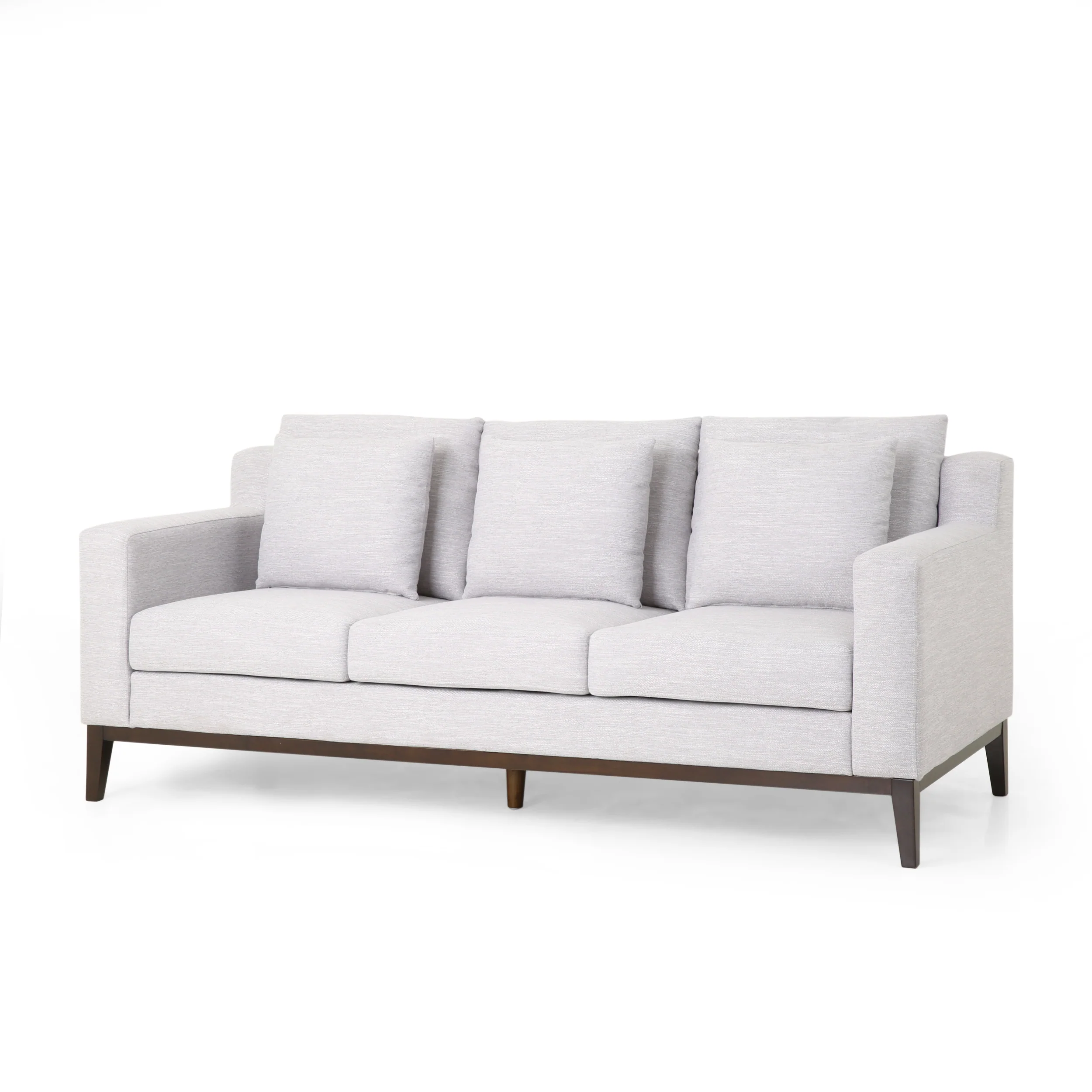 Noxon Contemporary Fabric 3 Seater Sofa with Accent Pillows - furnishings