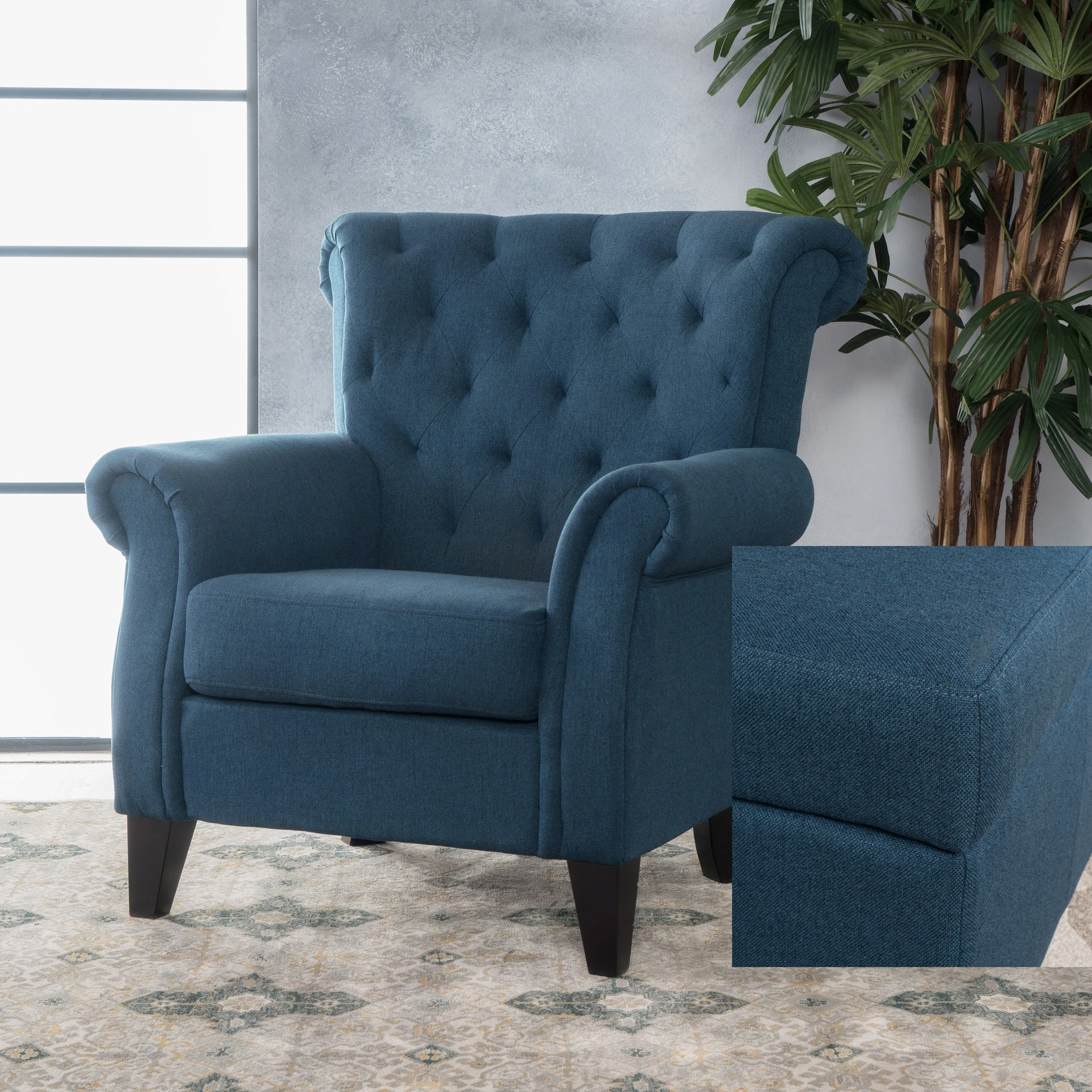 Solvang Contemporary Fabric Tufted Chair - furnishings