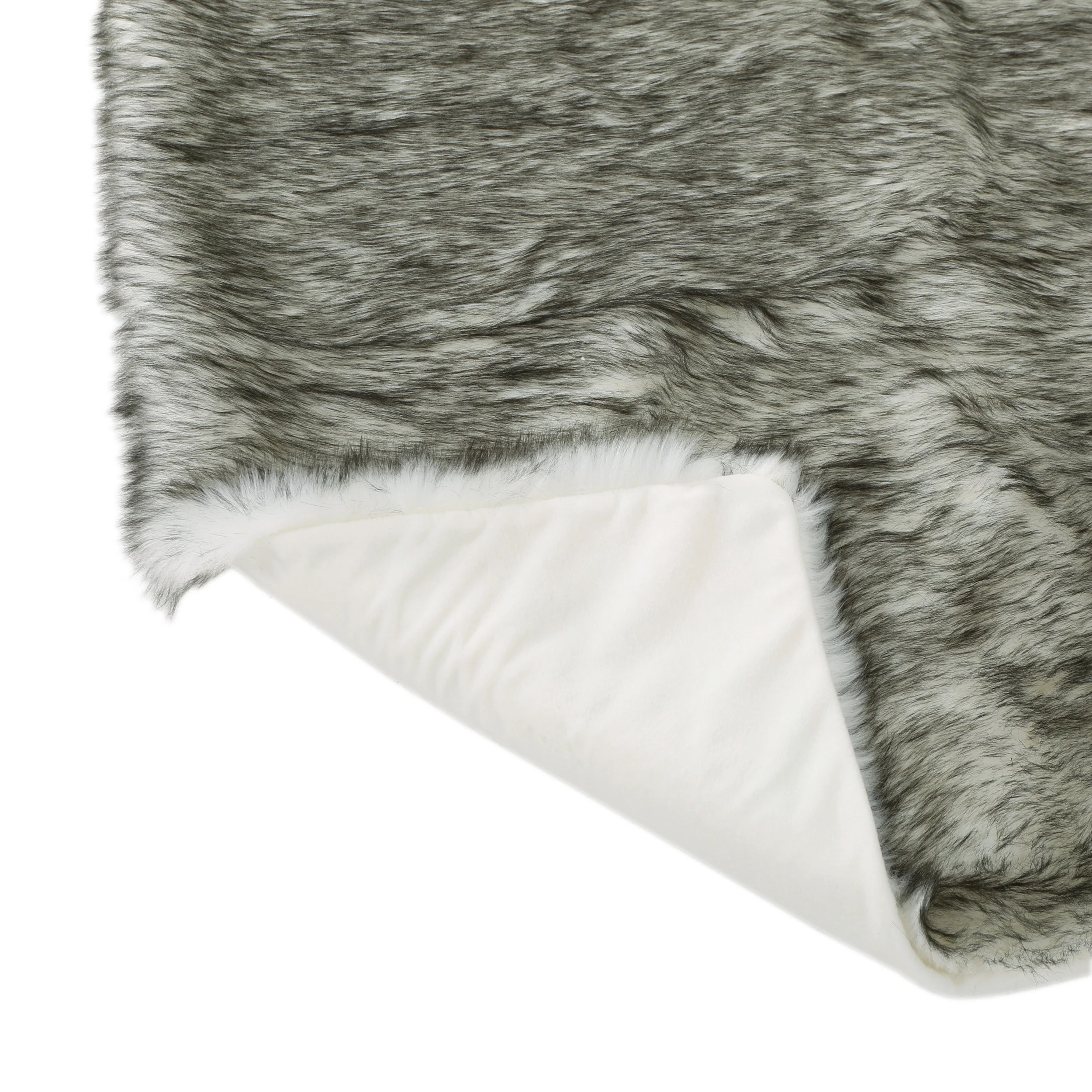 Laraine Modern Glam Rectangular Taupe Faux Fur Throw Blanket - furnishings