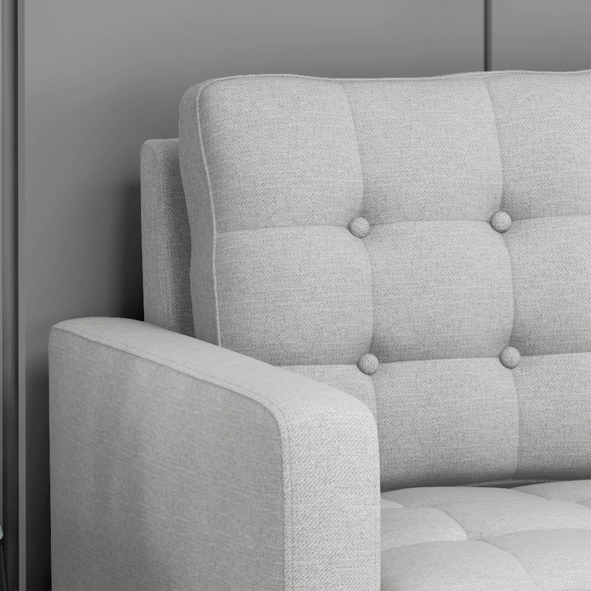 Ayumi Contemporary Tufted Fabric 3 Seater Sofa - furnishings
