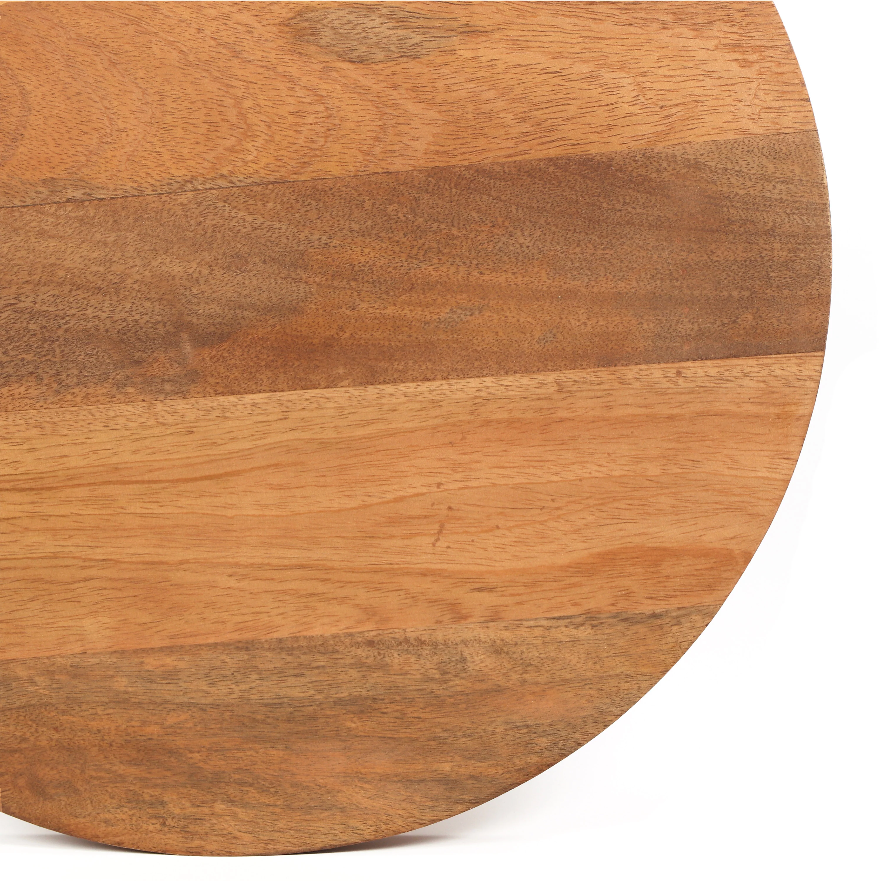 Caelume Round Pedestal Side End Table, Gold + Natural - furnishings