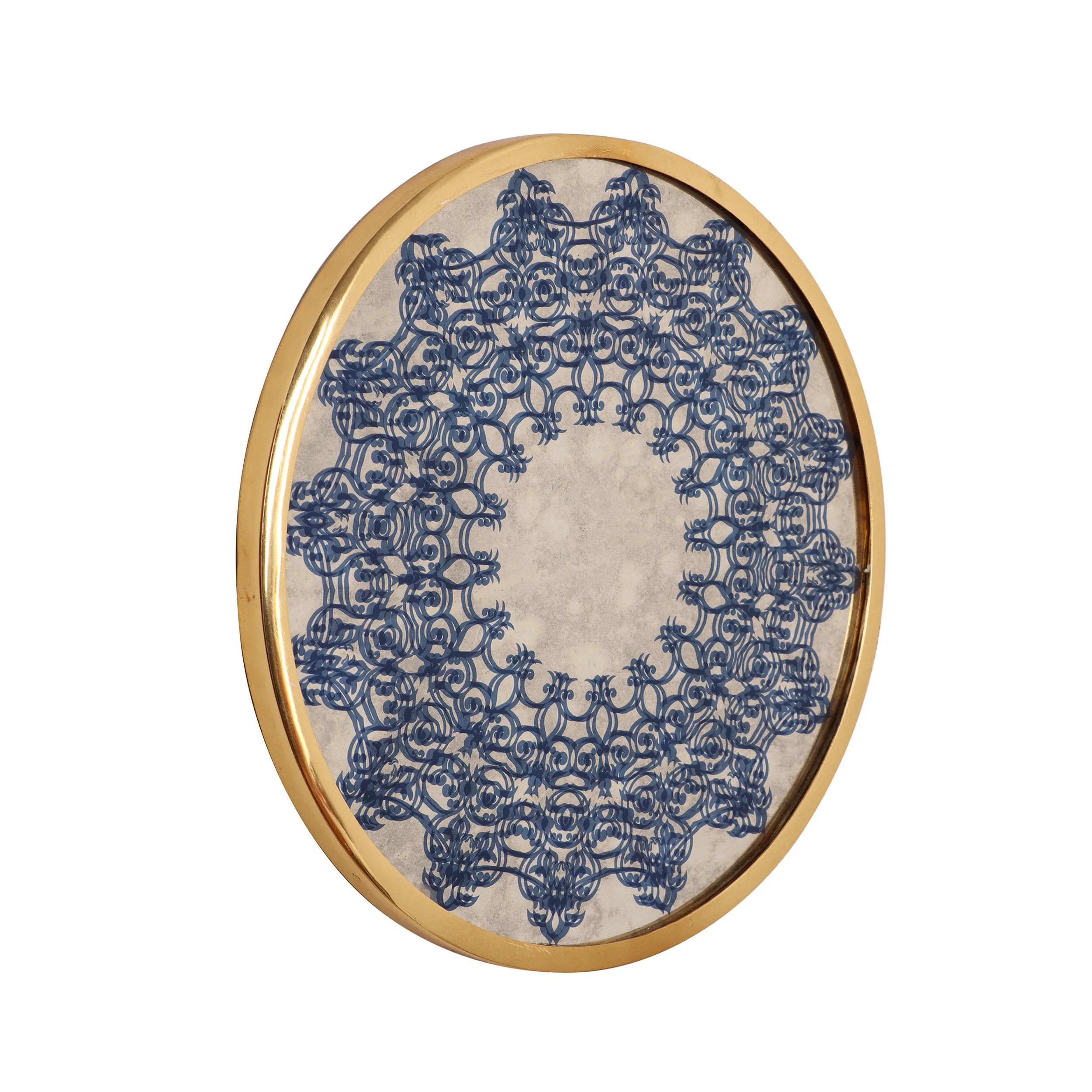 Sinaya Oriental Round Tempered Glass Wall Accessory - furnishings