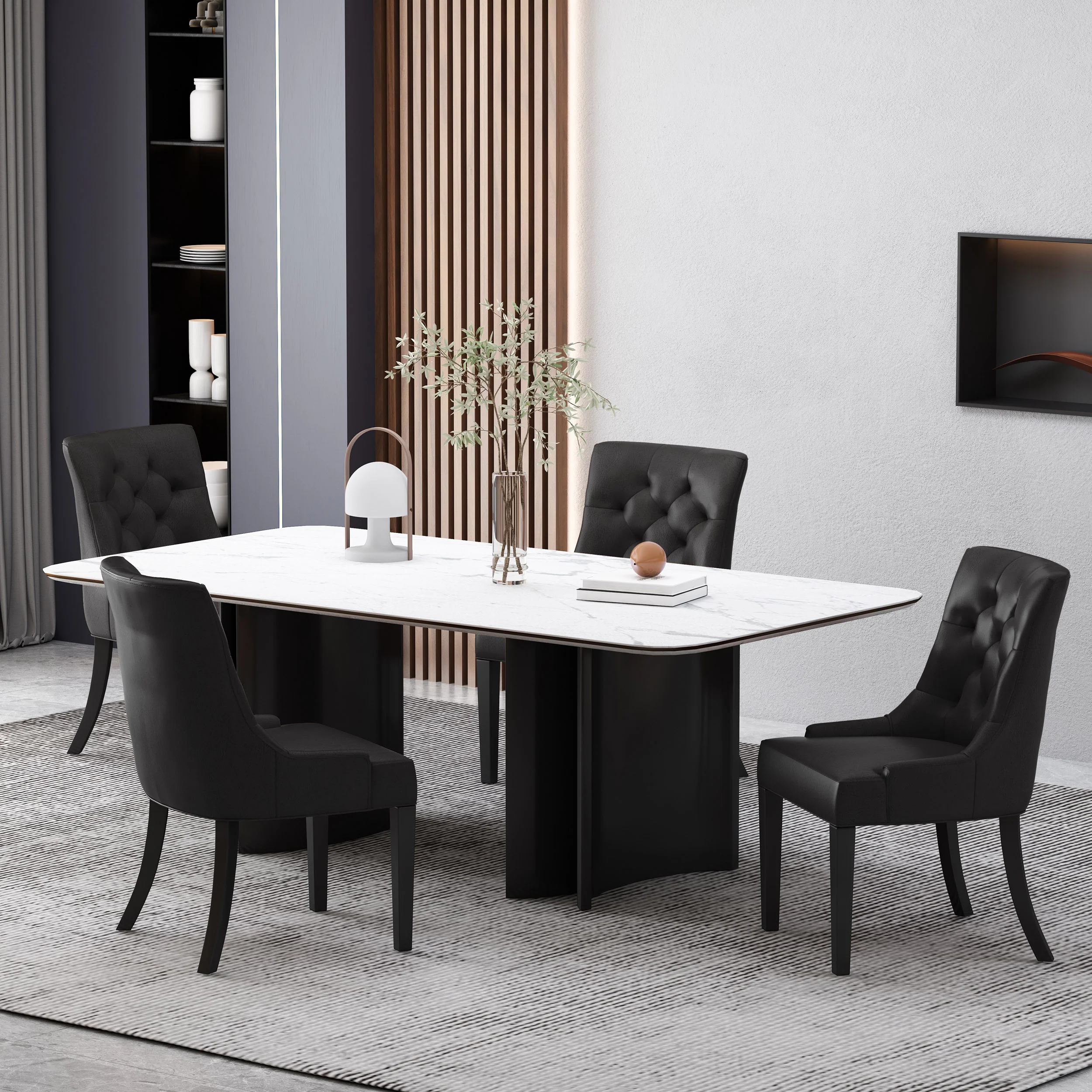 Maggie Contemporary Tufted Dining Chairs, Set of 4 - furnishings