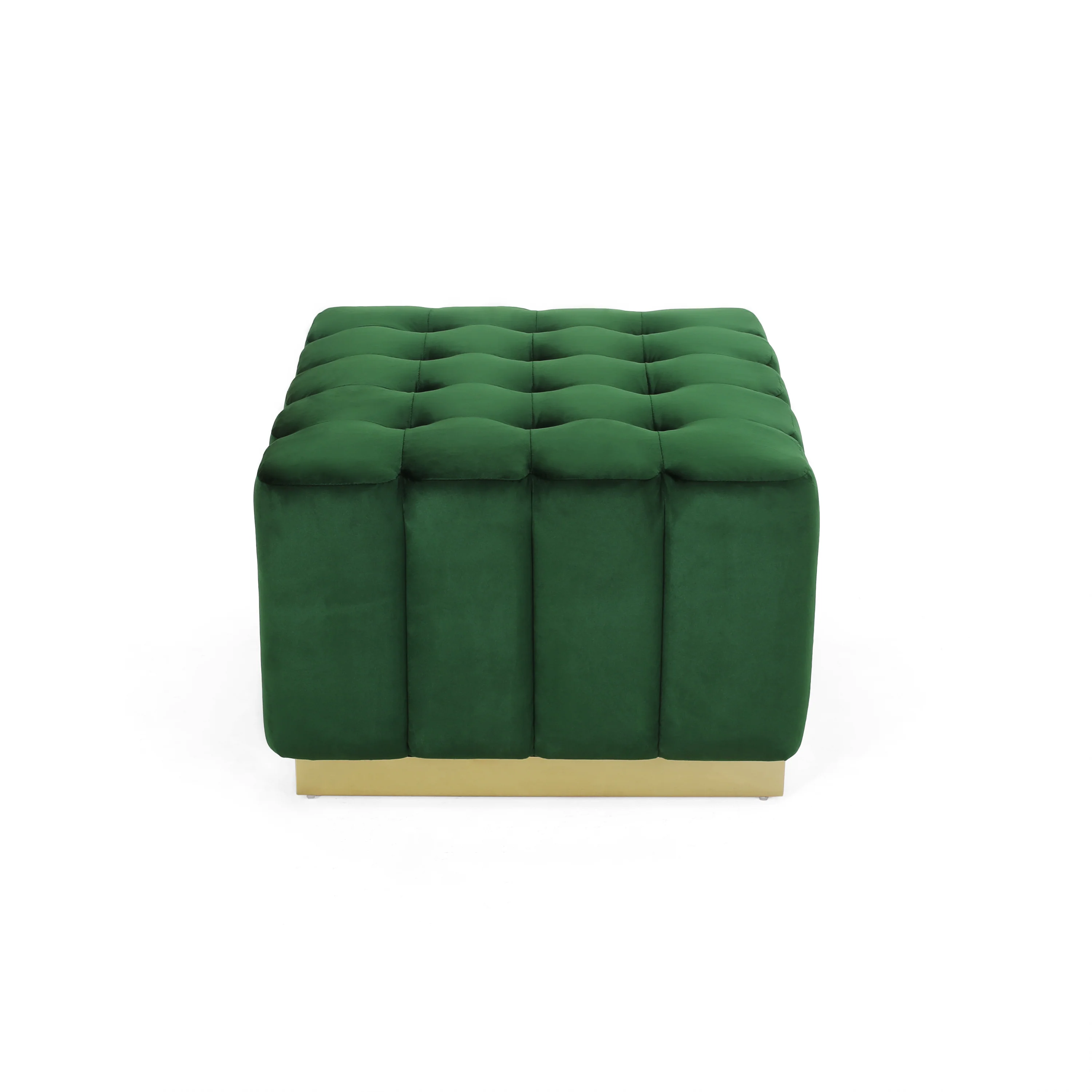 Fairfax Modern Glam Velvet Tufted Ottoman - furnishings
