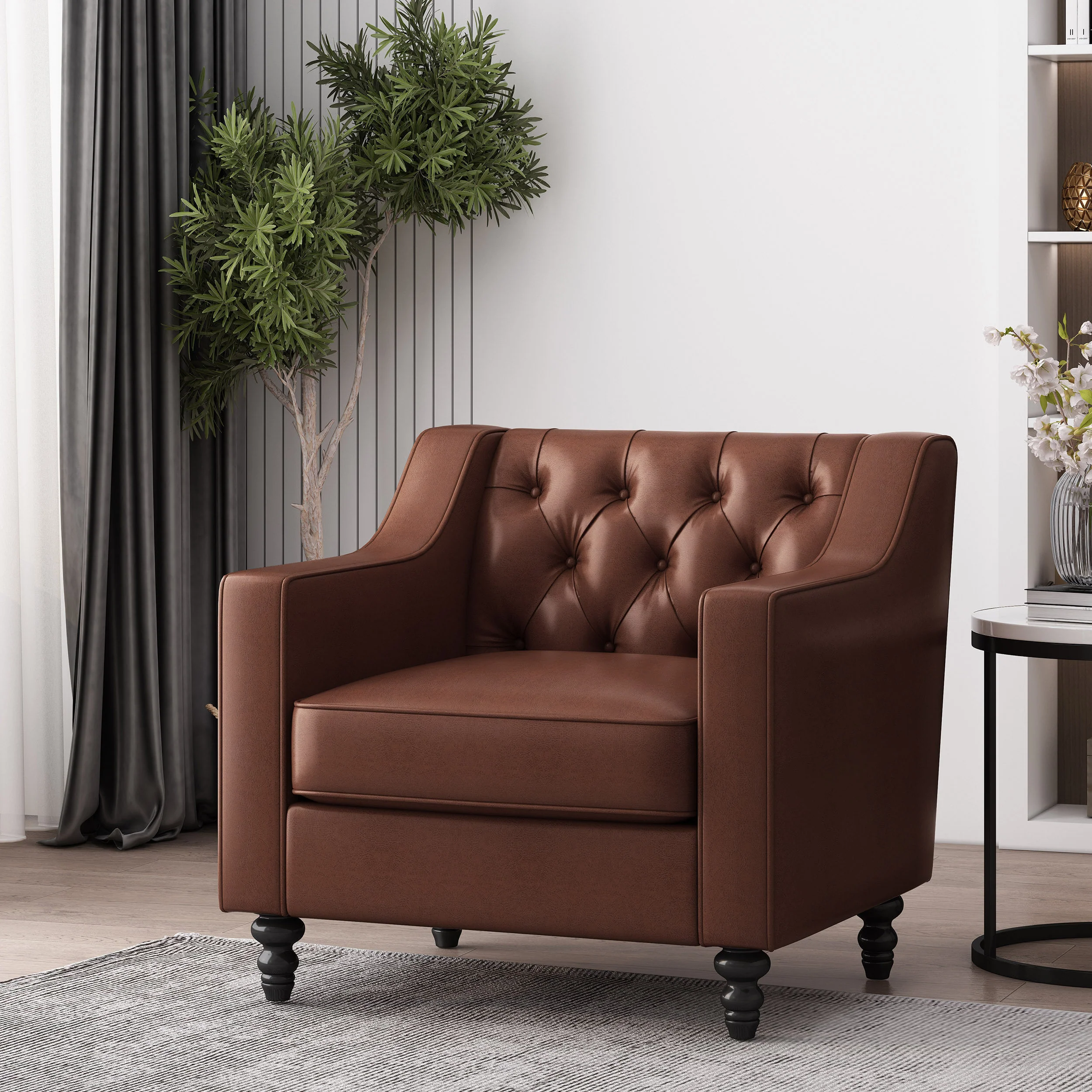 Bluewater Contemporary Tufted Club Chair - furnishings