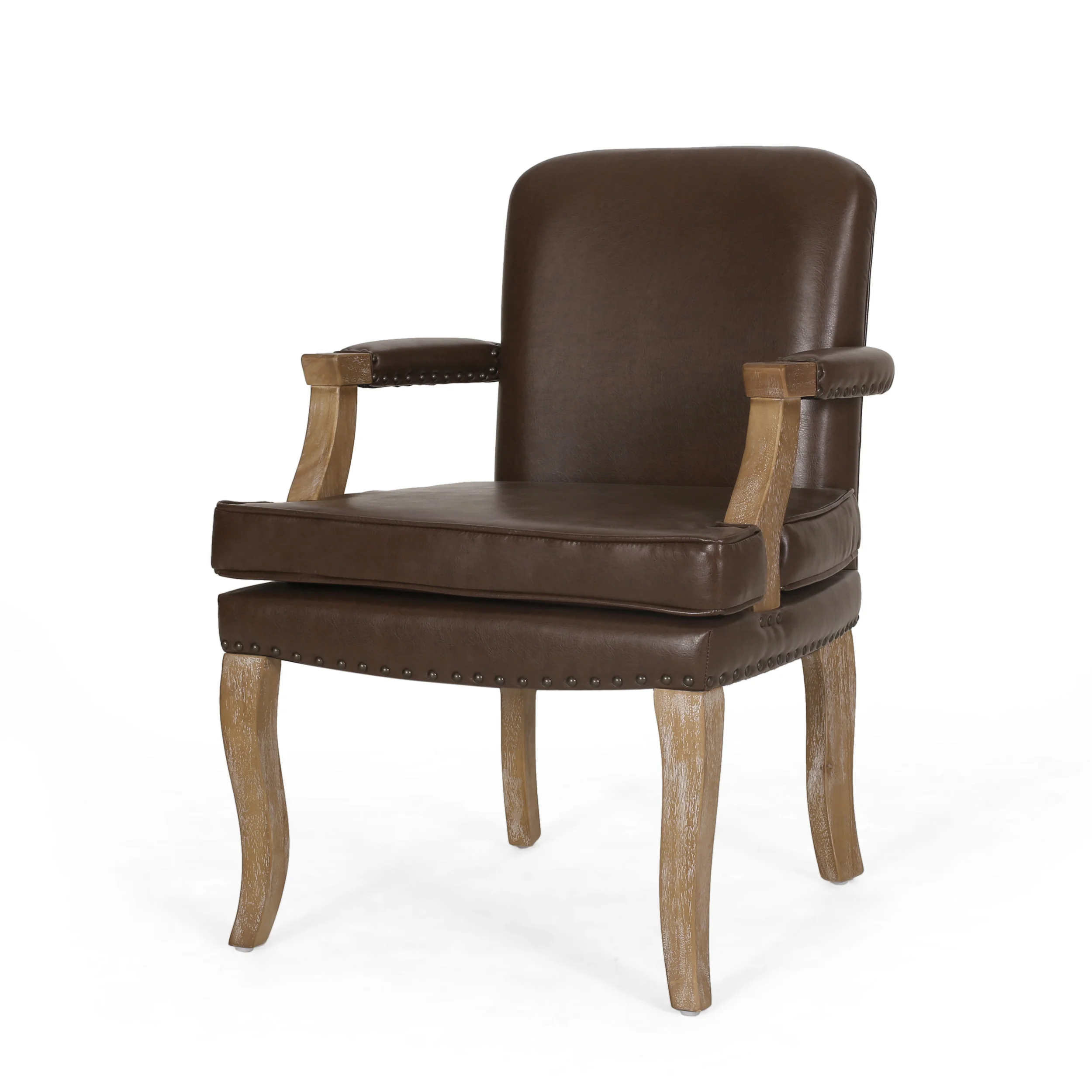 Tim French Country Dining Arm Chair with Nailhead Trim, Set of 2 - furnishings
