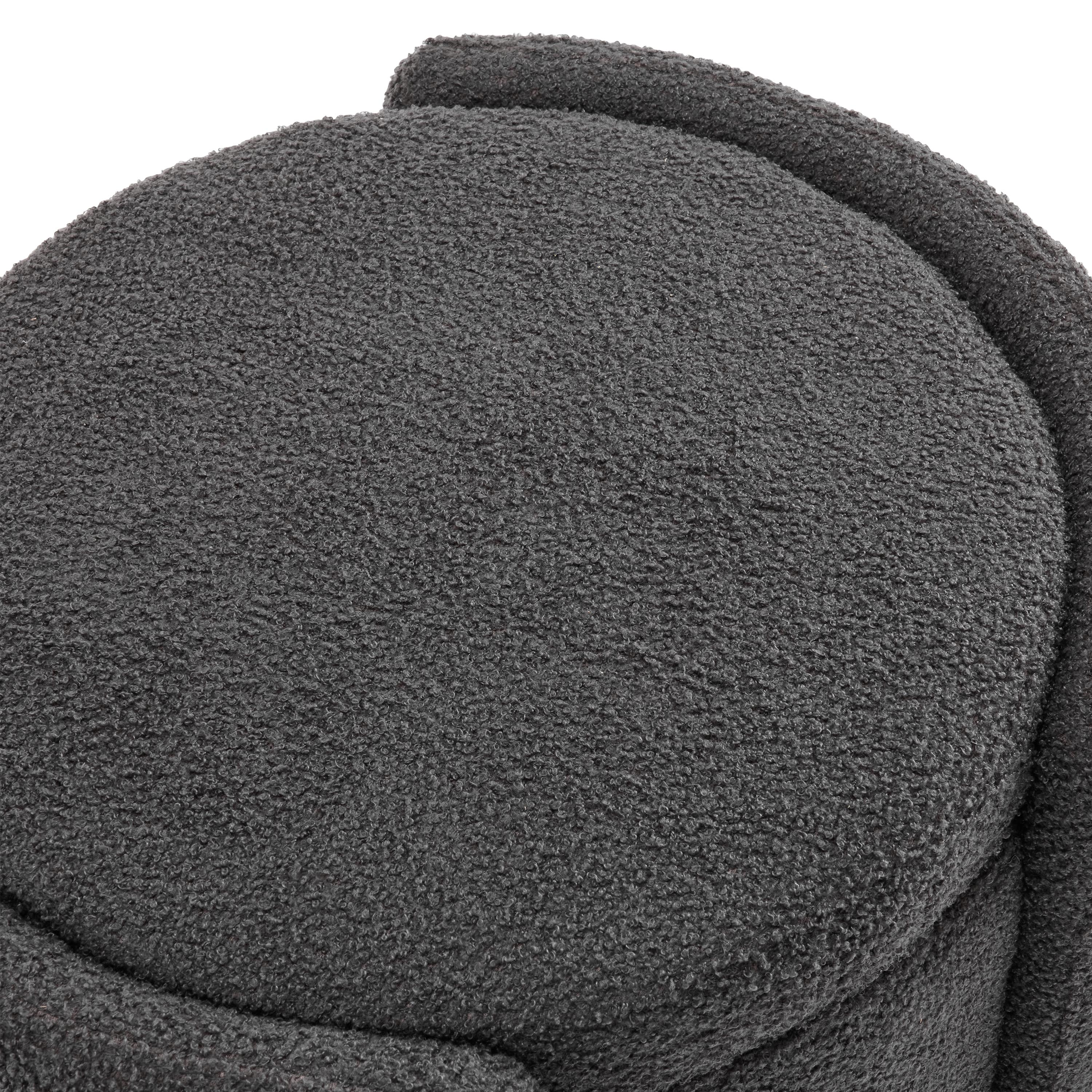 Cozy Lamb Fleece Oval Storage Ottoman Footstool Bench - furnishings