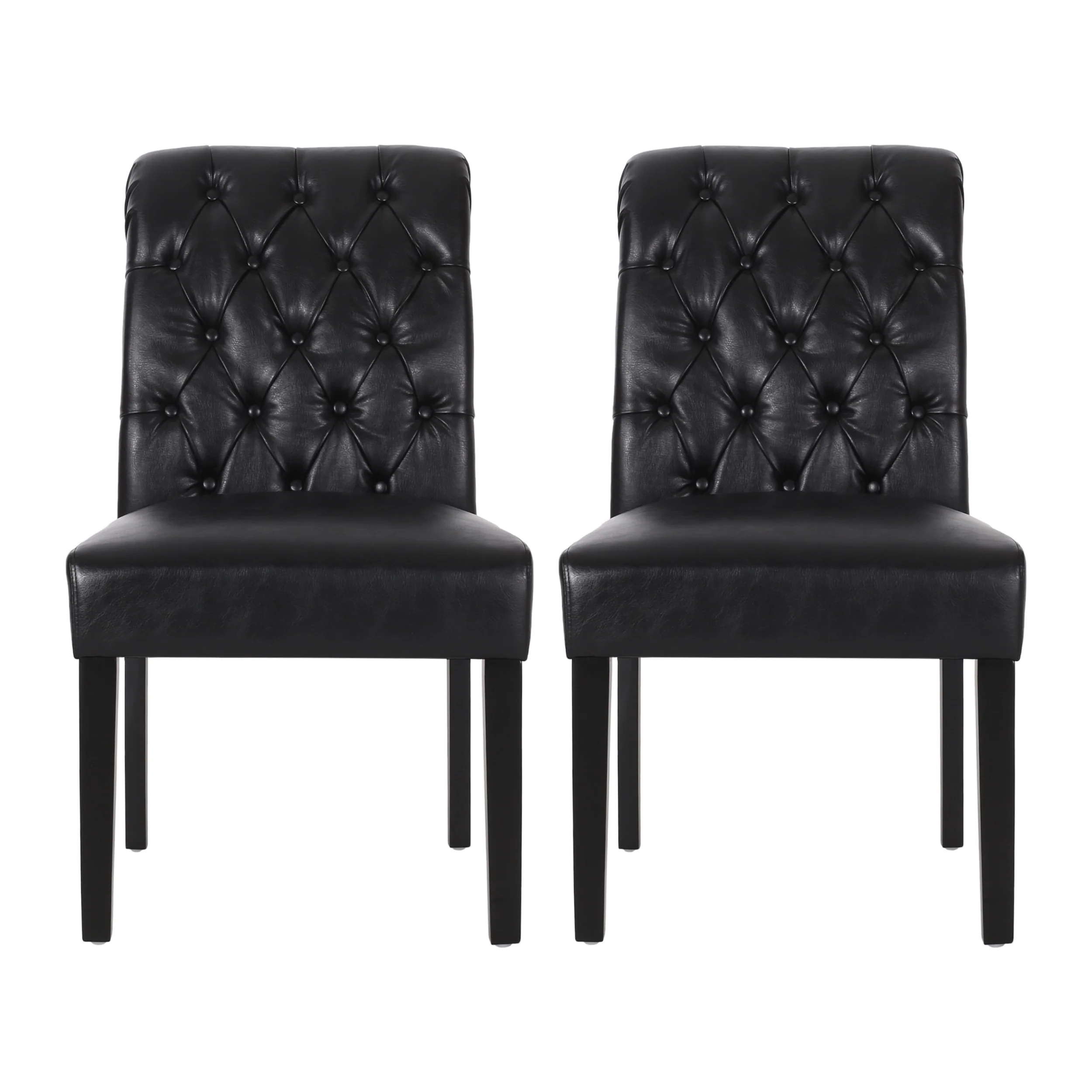 Emerson Contemporary Tufted Rolltop Dining Chairs, Set of 2 - furnishings