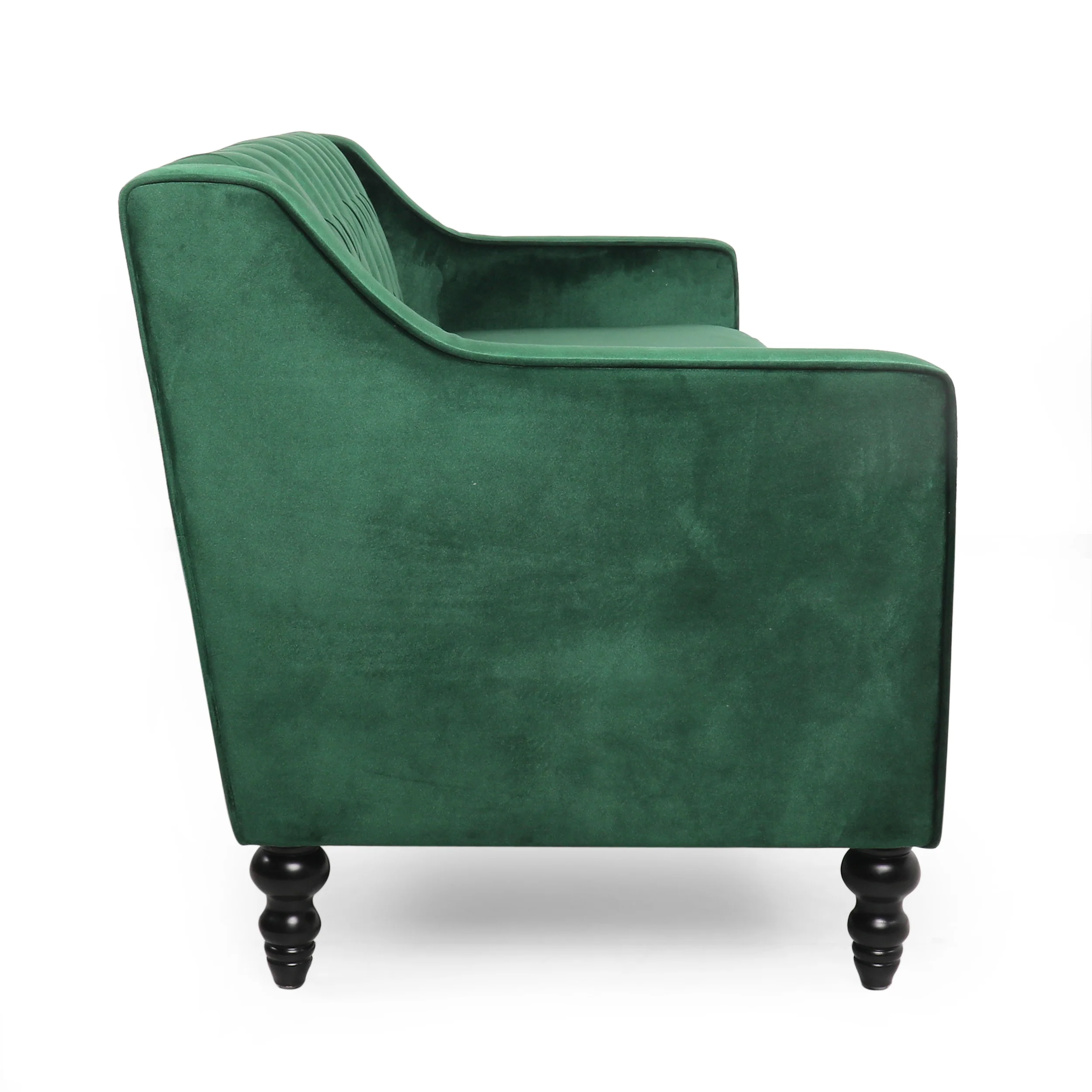 Jameer Modern Glam Tufted Velvet 3 Seater Sofa - furnishings