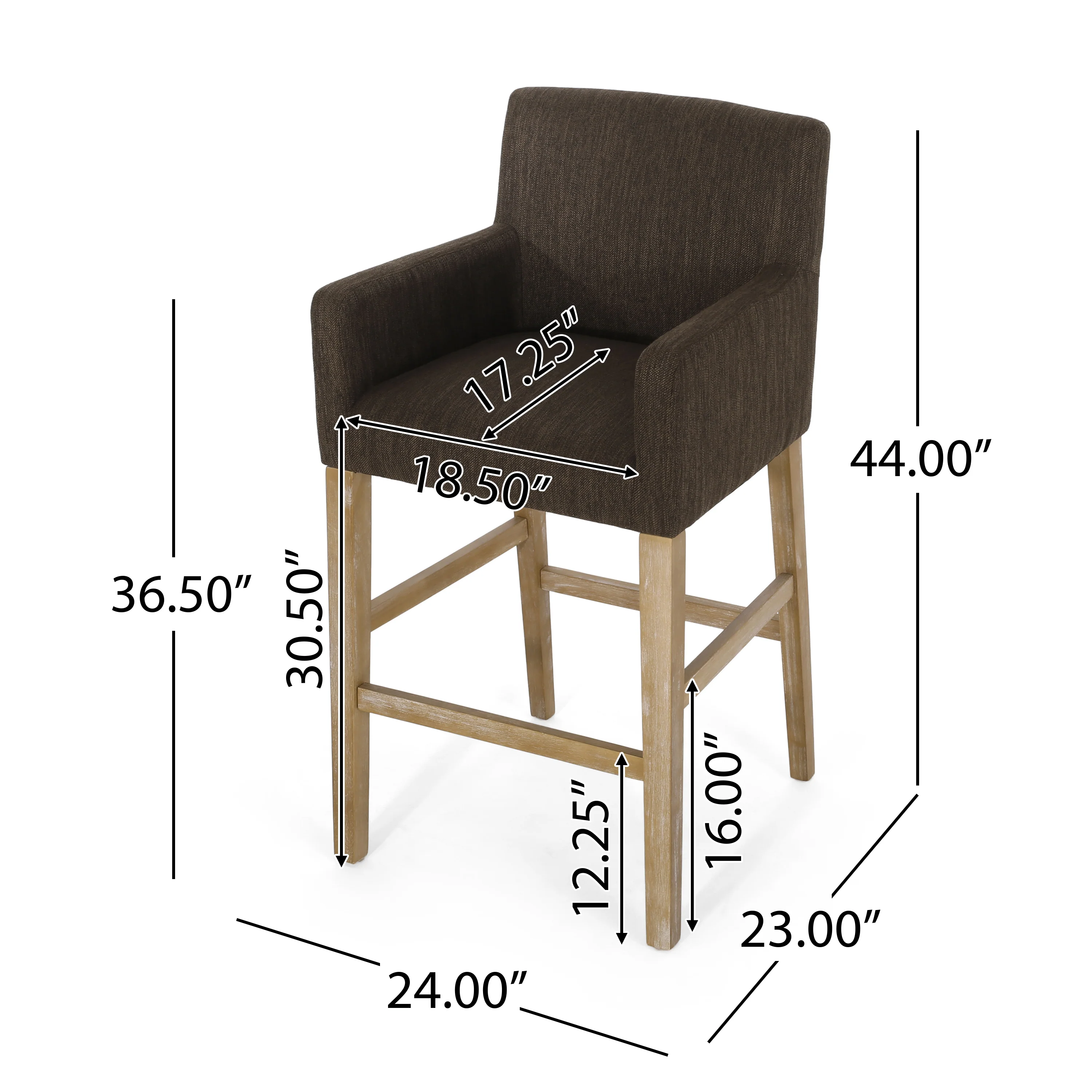 Chaparral Contemporary Fabric Upholstered Wood 30.5 inch Barstools (Set of 2) - furnishings
