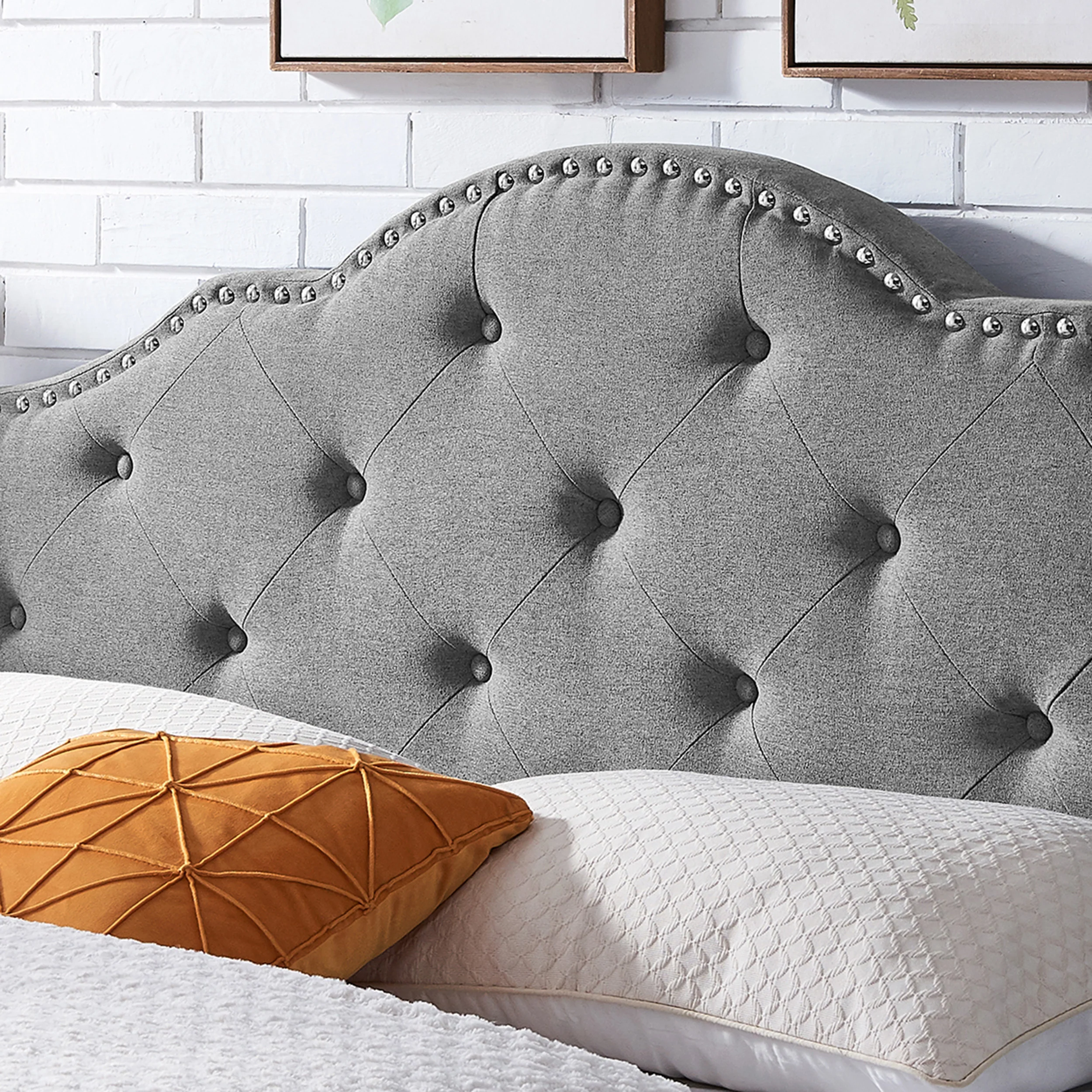 Sharon Contemporary Upholstered Queen/Full Headboard - furnishings