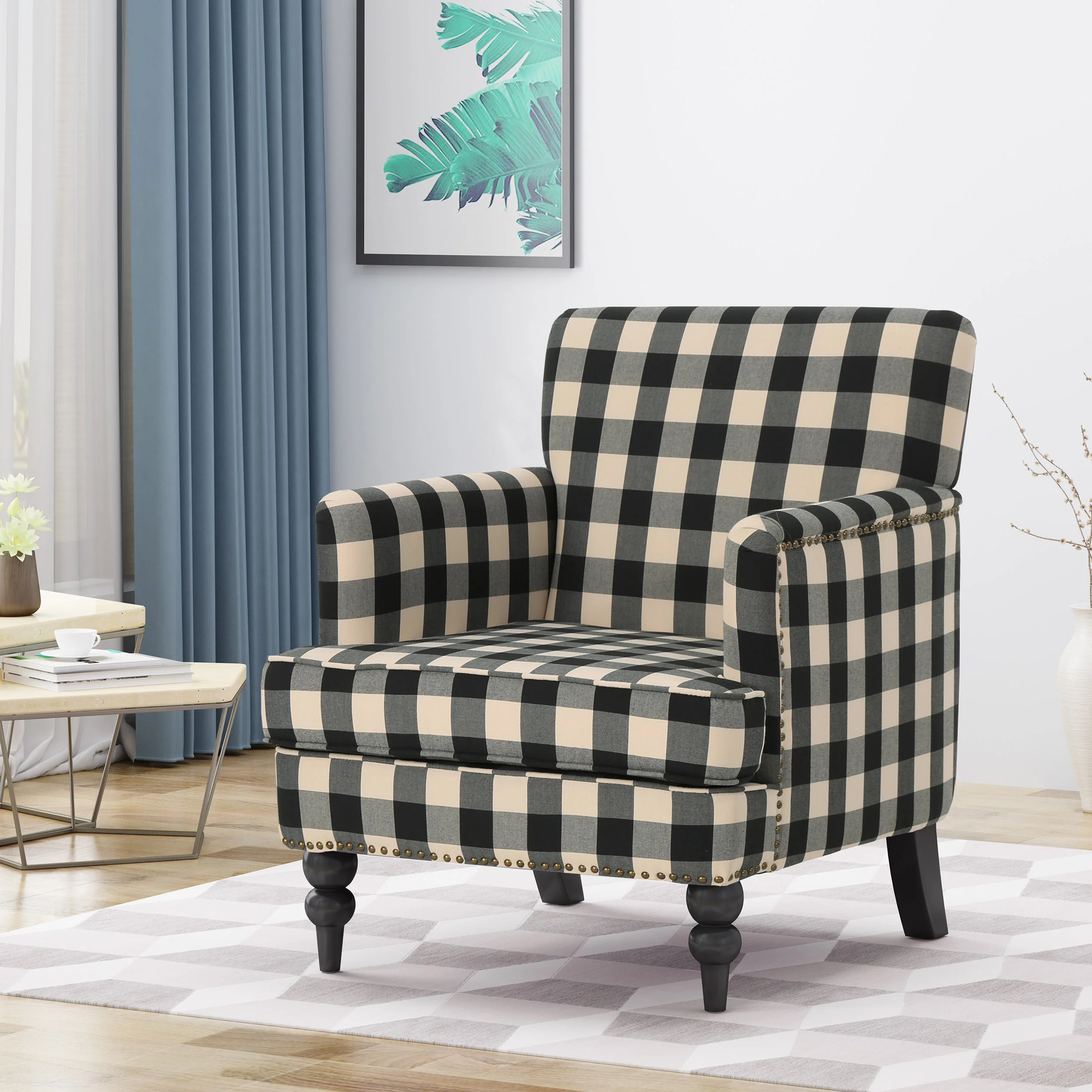 Eve Tufted Fabric Club Chair - furnishings