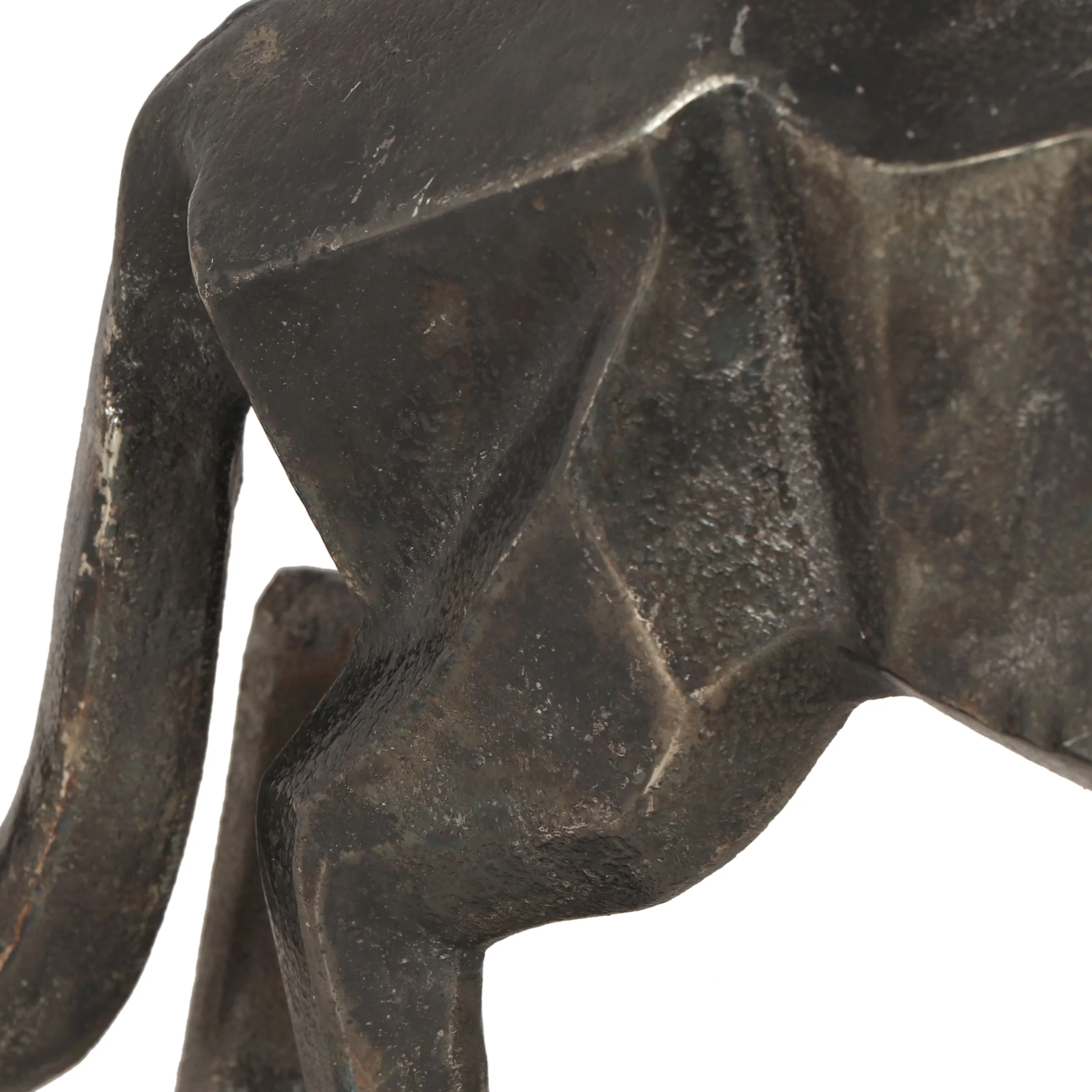 Hilldom Handcrafted Aluminum Leopard Figurine, Set of 2, Black Charcoal - furnishings