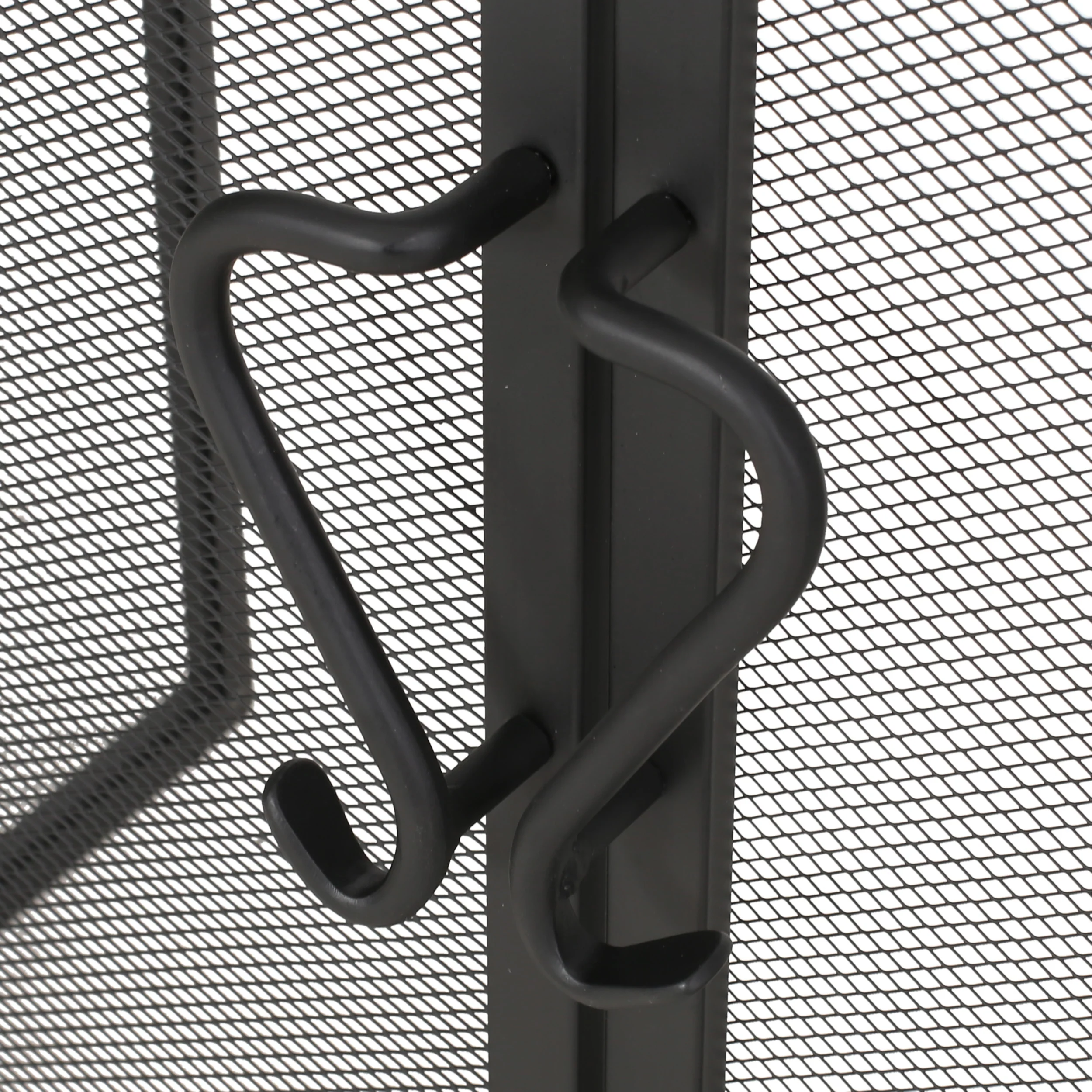 Rue Modern Iron Folding Fireplace Screen with Door and Tools - furnishings