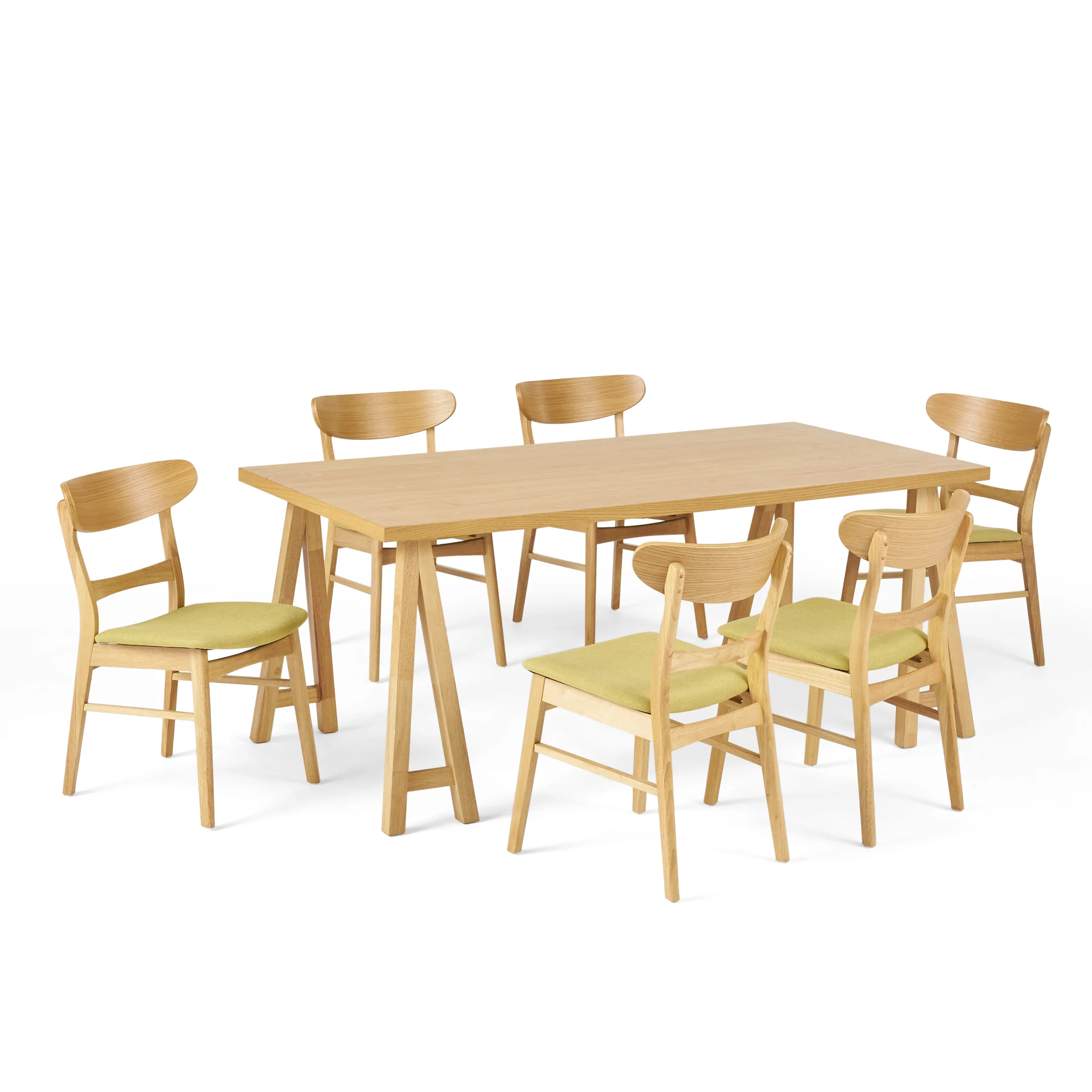 Randal Mid-Century Modern 7 Piece Dining Set - furnishings