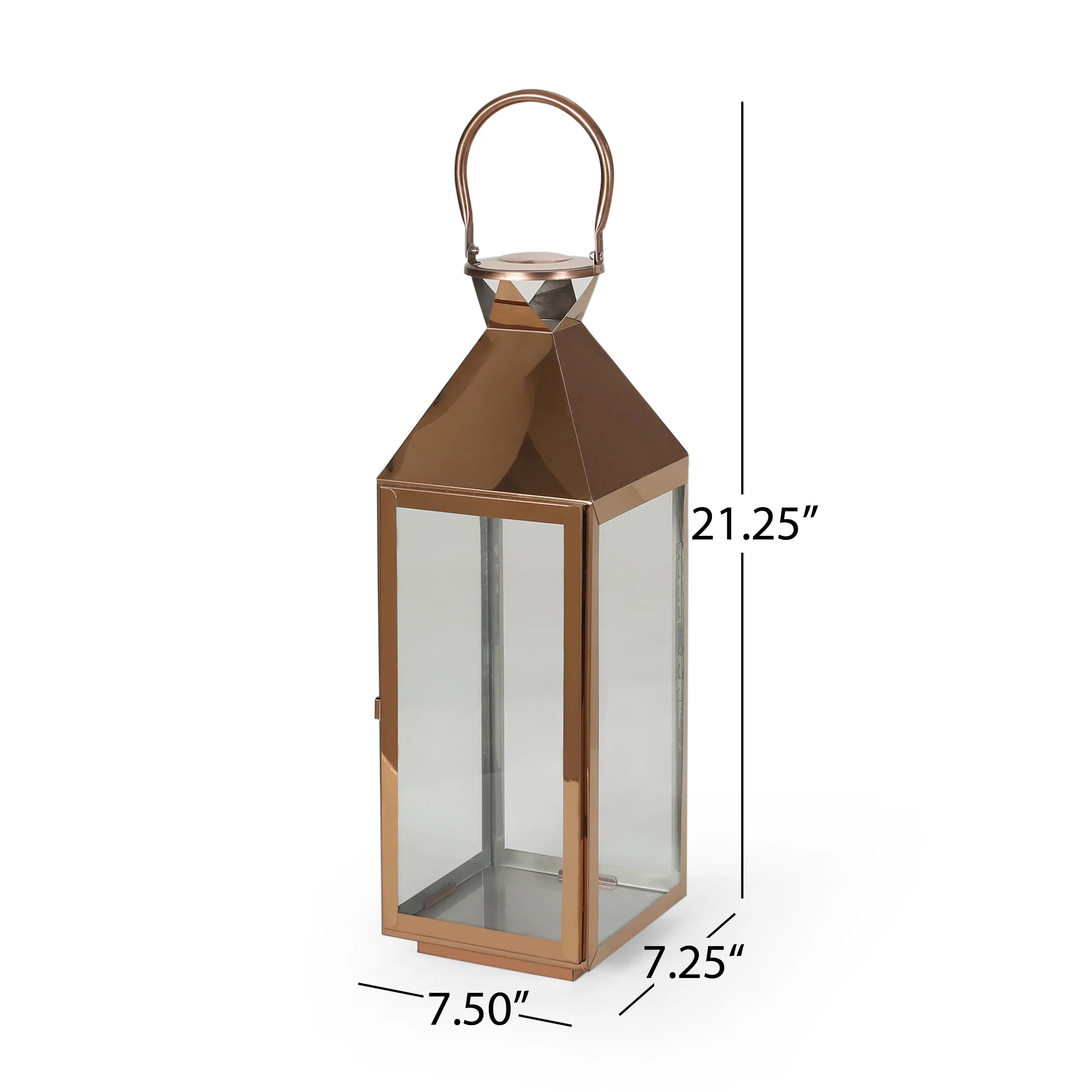 Asael Modern Stainless Steel Lantern Set - furnishings
