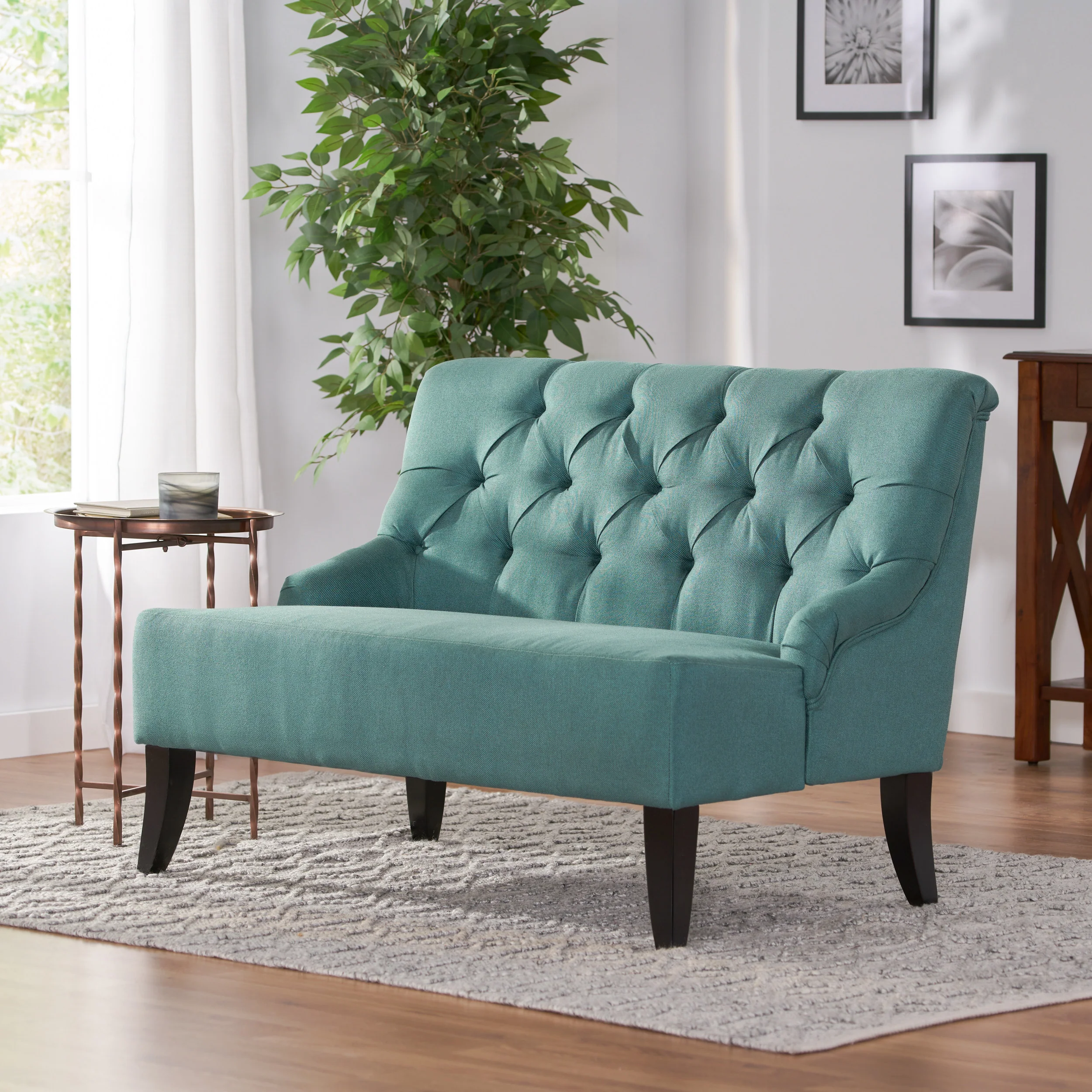 Nicoletta Fabric Settee Loveseat - furnishings