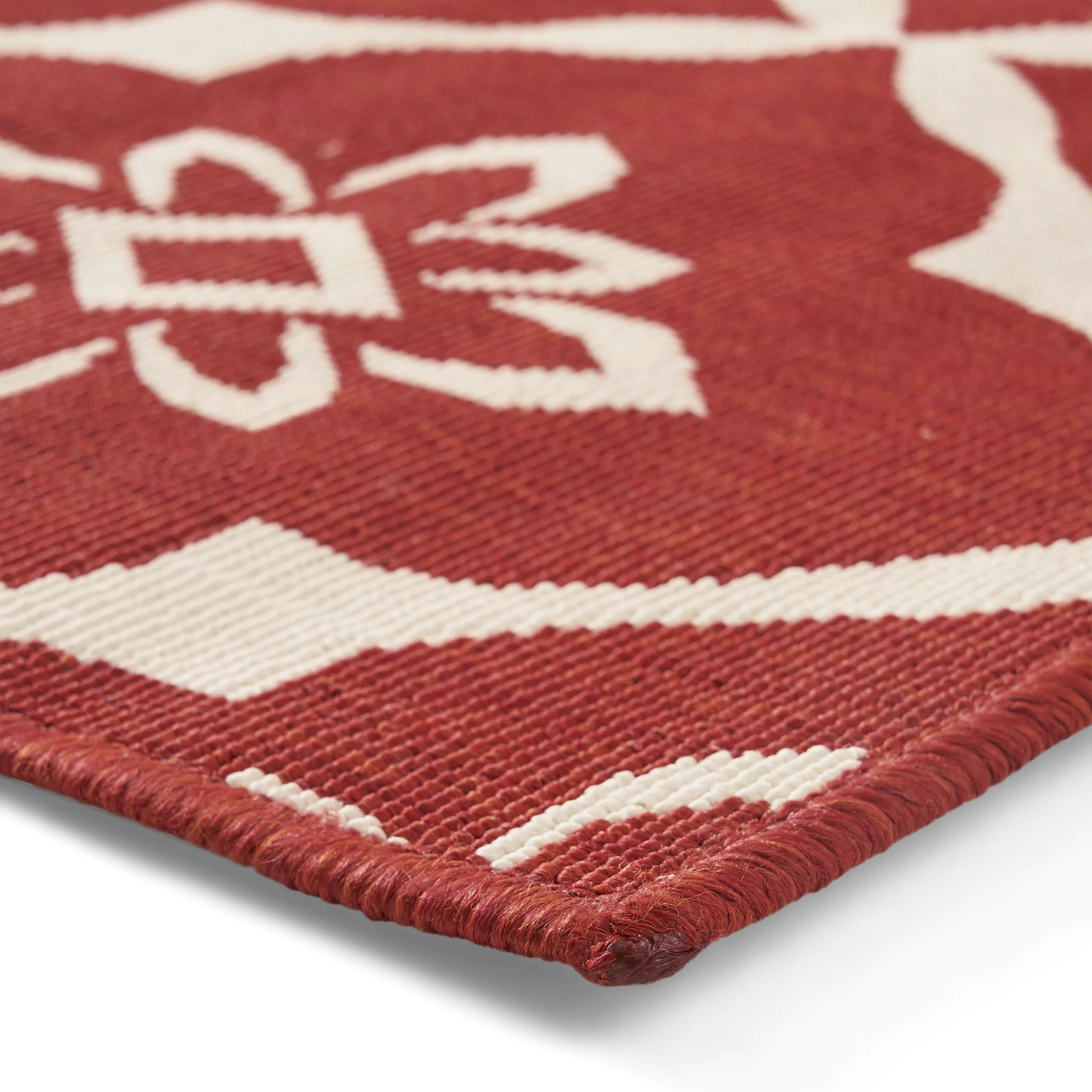 Eluzer Outdoor Trellis Area Rug, Red and Ivory - furnishings
